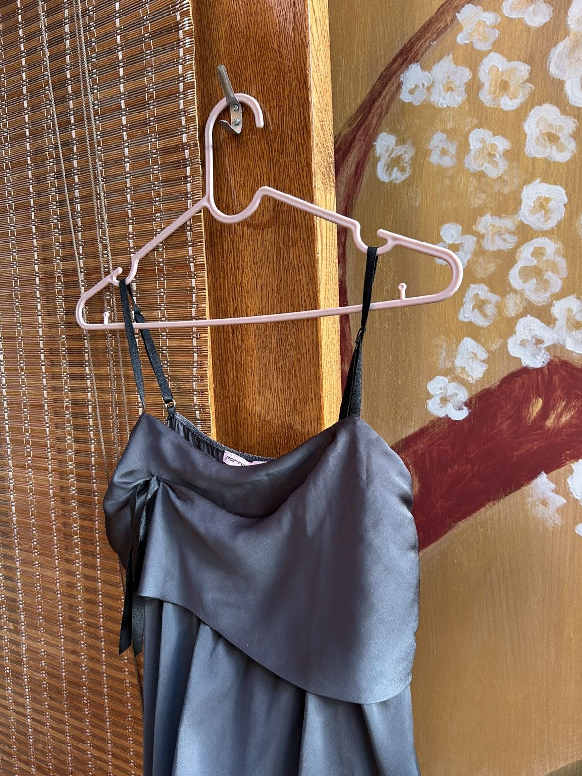 Vintage Y2K Fornarina Satin Cami Top Bow Detail Spaghetti Straps Size M / US 6-8 / IT 42-44 - 4 Thumbnail