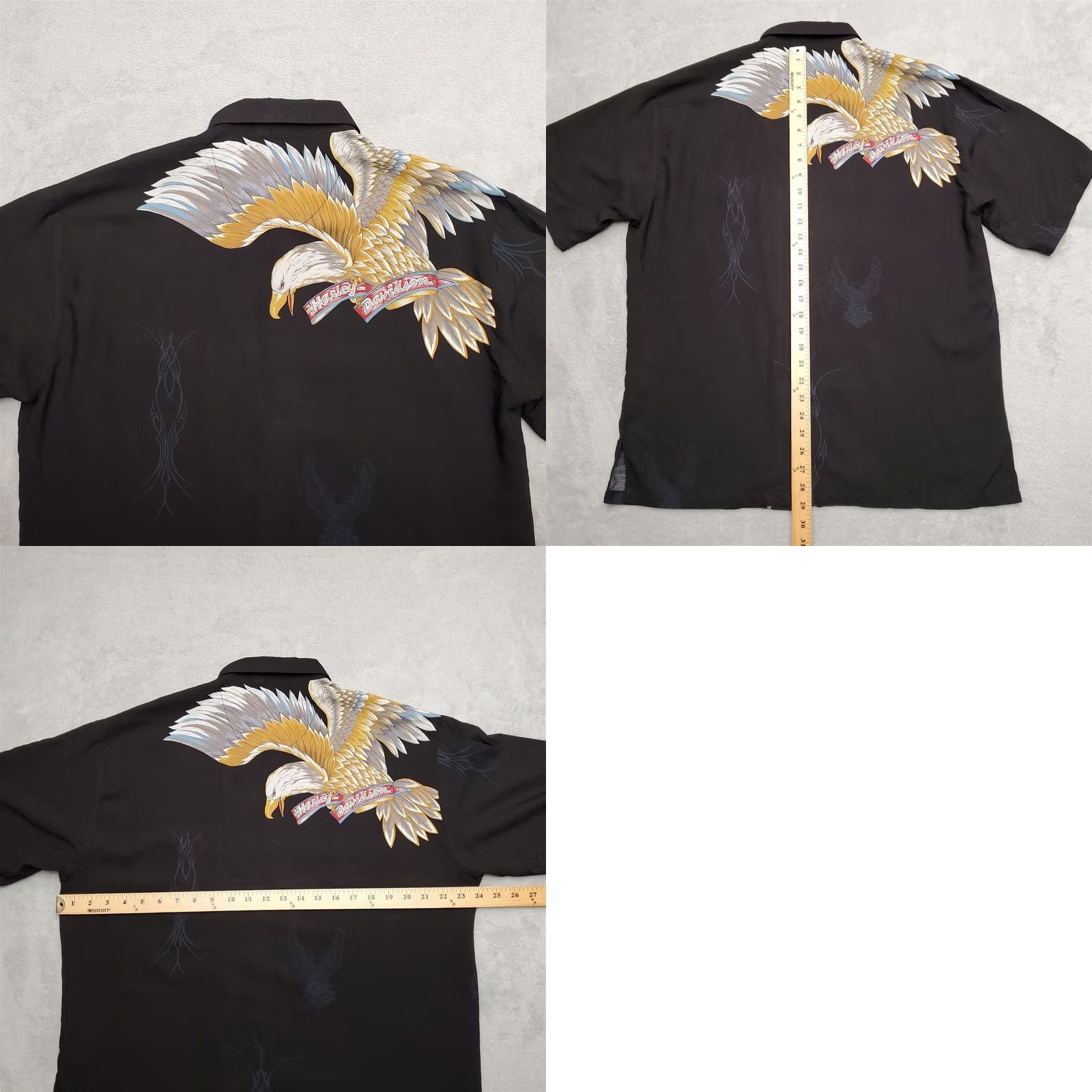 Tori Richard Harley Davidson Shirt Mens XL Black Eagle Button Up VTG USA Tori Richard VTG USA Button-Up, Short Sleeve, Visco Size US XL / EU 56 / 4 - 8 Thumbnail