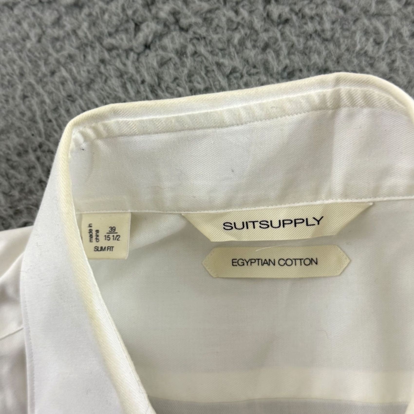 Suitsupply Suitsupply Tuxedo Shirt Mens Medium Slim Fit White Egyptian Cotton French Cuff Shirt Size US M / EU 48-50 / 2 - 6 Thumbnail