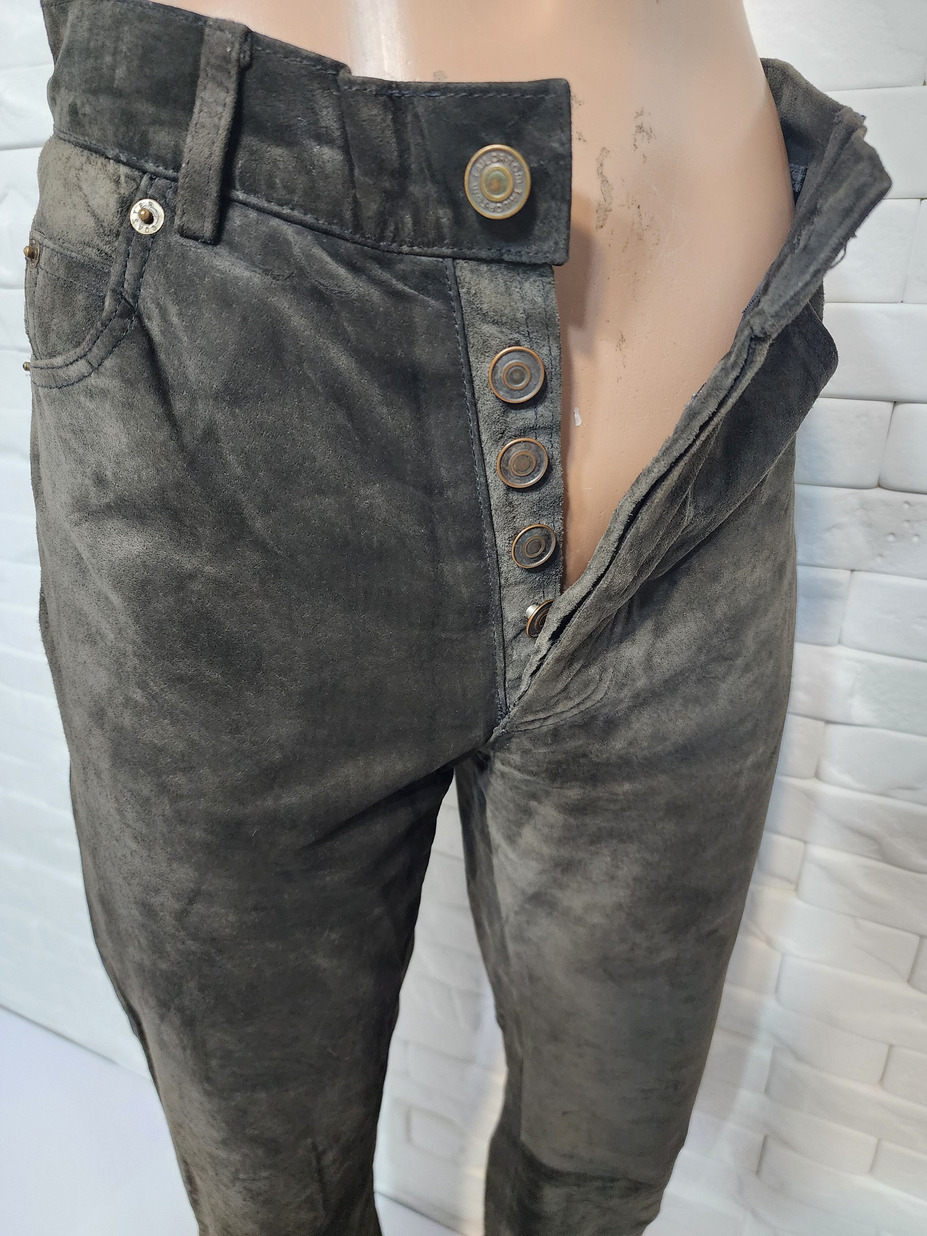 Genuine Leather Men's brown leather pants. Size US 26 / EU 42 - 5 Thumbnail