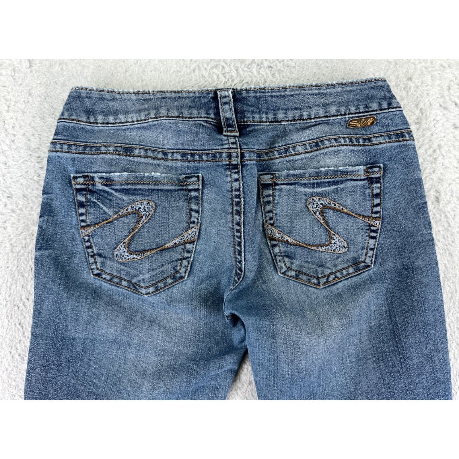 Silver Jeans Co. Silver Jeans Pants Womens 28 Blue Denim Tuesday Surplus Dark Bootcut Embroidered Size 28" / US 6 / IT 42 - 3 Thumbnail