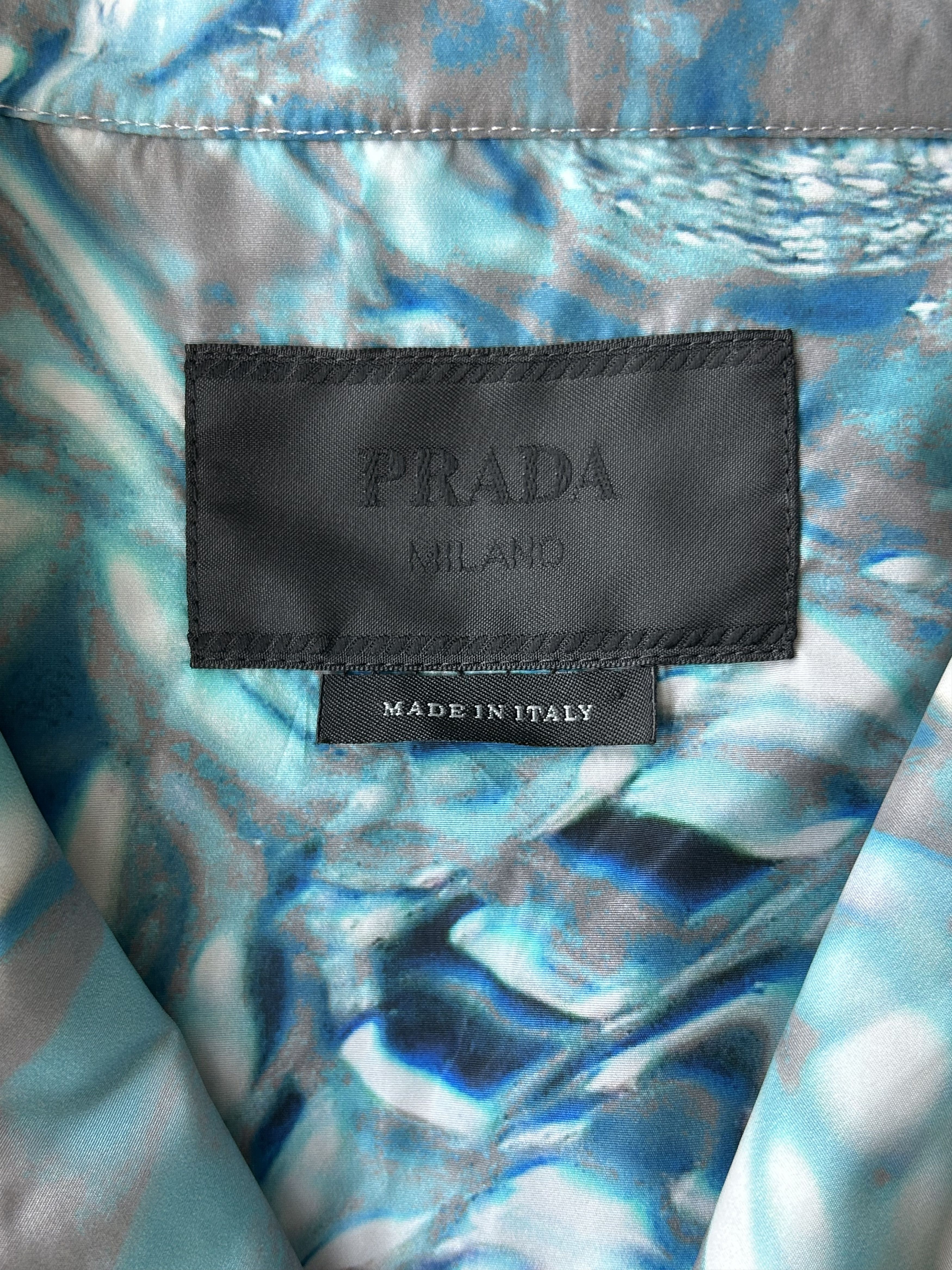 Prada Prada Blue & Grey Oceanic Button Up Shirt Size US XXL / EU 58 / 5 - 3 Thumbnail