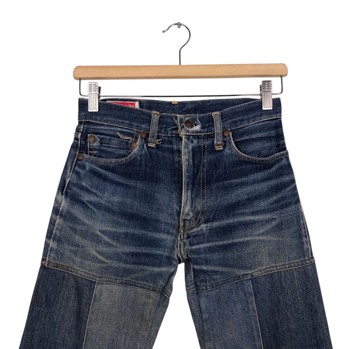 Japanese Brand Vintage Joker Co. Ltd. Panelled Flare Denim Issey Miyake Size 28" / US 6 / IT 42 - 4 Thumbnail