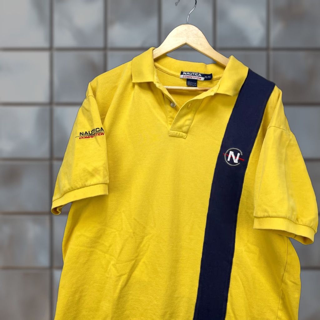 Nautica VINTAGE Nautica Competition Polo Shirt XL Men Yellow 90s Size US XL / EU 56 / 4 - 1 Thumbnail