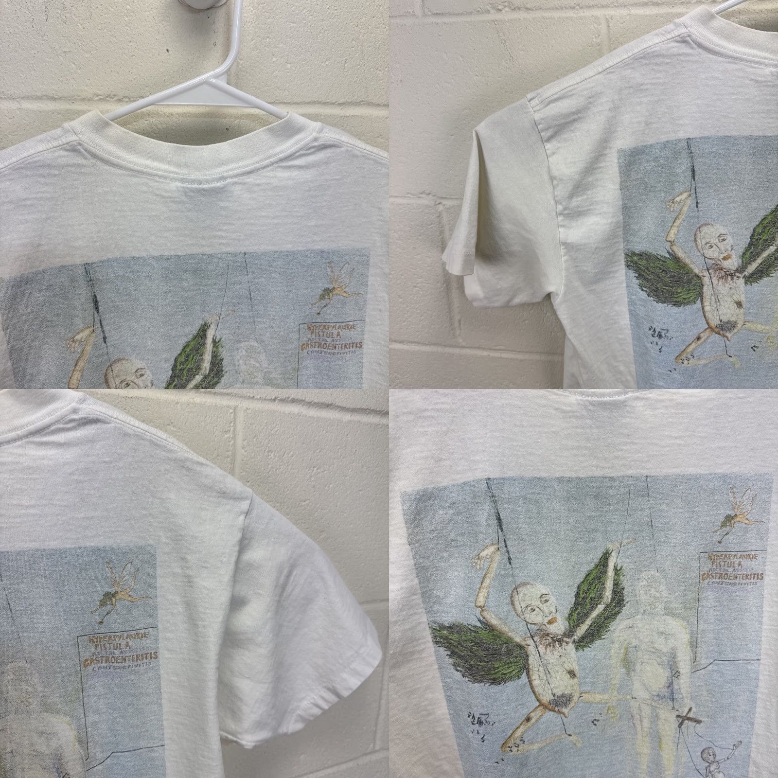 Vintage VINTAGE Nirvana T Shirt Giant by Tultex 1990s Memorial Kurt Cobain Graphic Print White Large Mens Short Sleeve Crew Neck 90s Rock Mem... Size US L / EU 52-54 / 3 - 10 Thumbnail