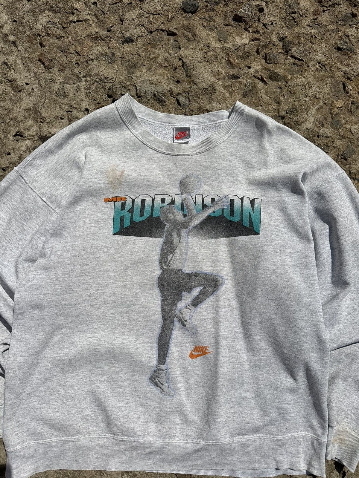 NBA × Nike × Vintage Vintage 80s Nike NBA David Robinson USA Sweatshirt Size US XL / EU 56 / 4 - 2 Thumbnail
