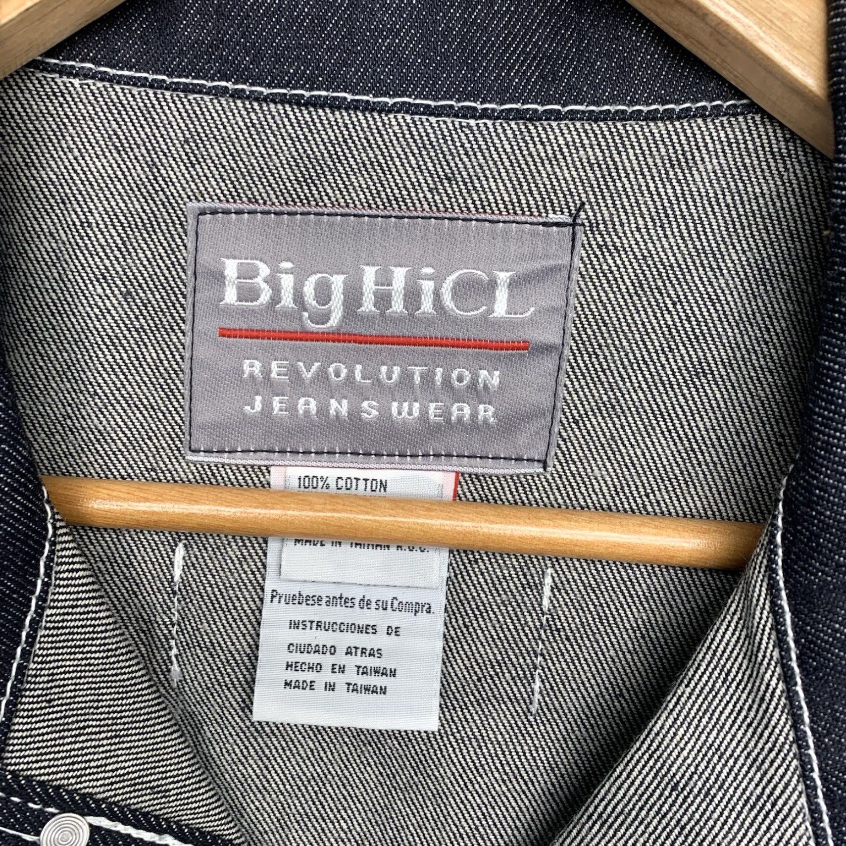 Vintage Big HiCL Revolution Jeanswear Jacket Mens XL Black Dark Wash Denim Button Front NWT Size US 36 / EU 52 - 5 Thumbnail
