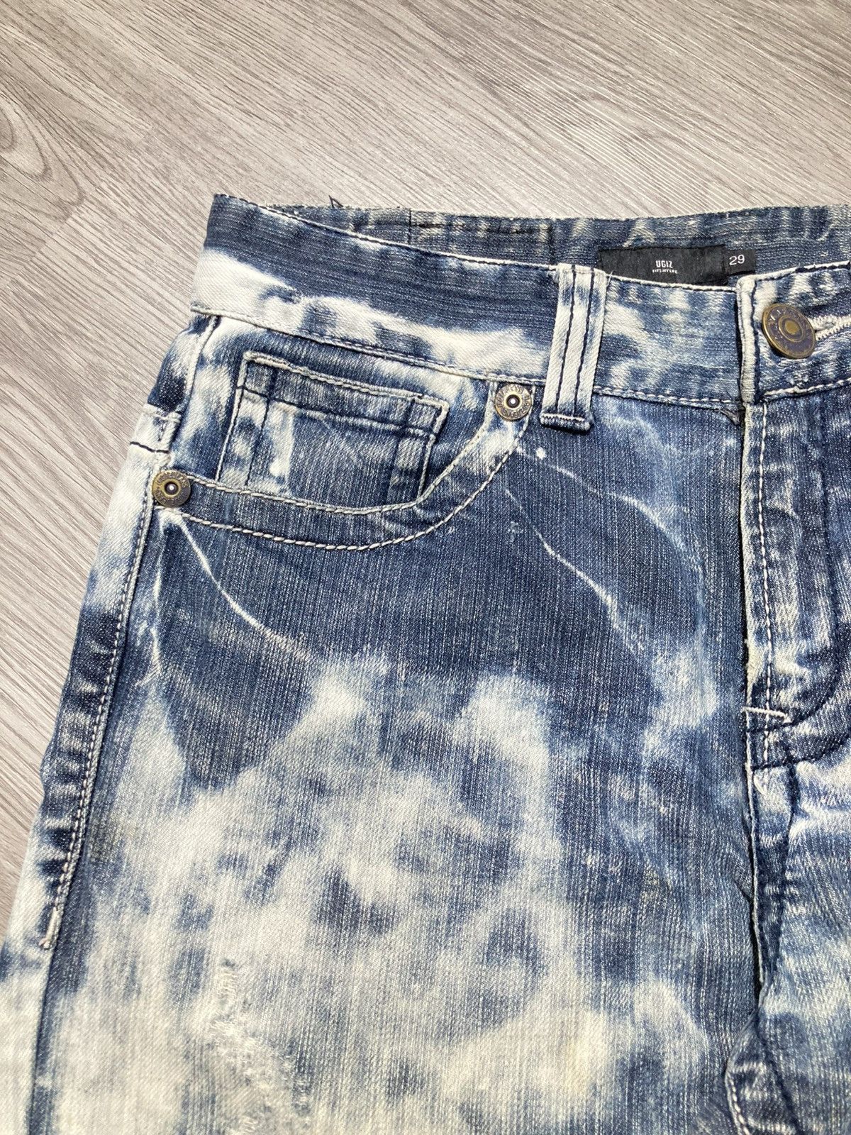 Tornado Mart 2000s Ugiz Distressed Ripped Acid Wash Denim Tornado Style Size US 29 - 6 Thumbnail