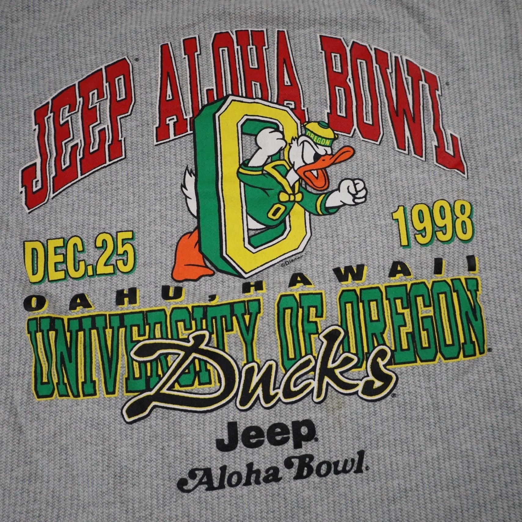 Jeep VINTAGE 1998 University of Oregon Jeep Aloha Bowl Graphic T Shirt Gray 2XL Mens Size US XXL / EU 58 / 5 - 5 Thumbnail