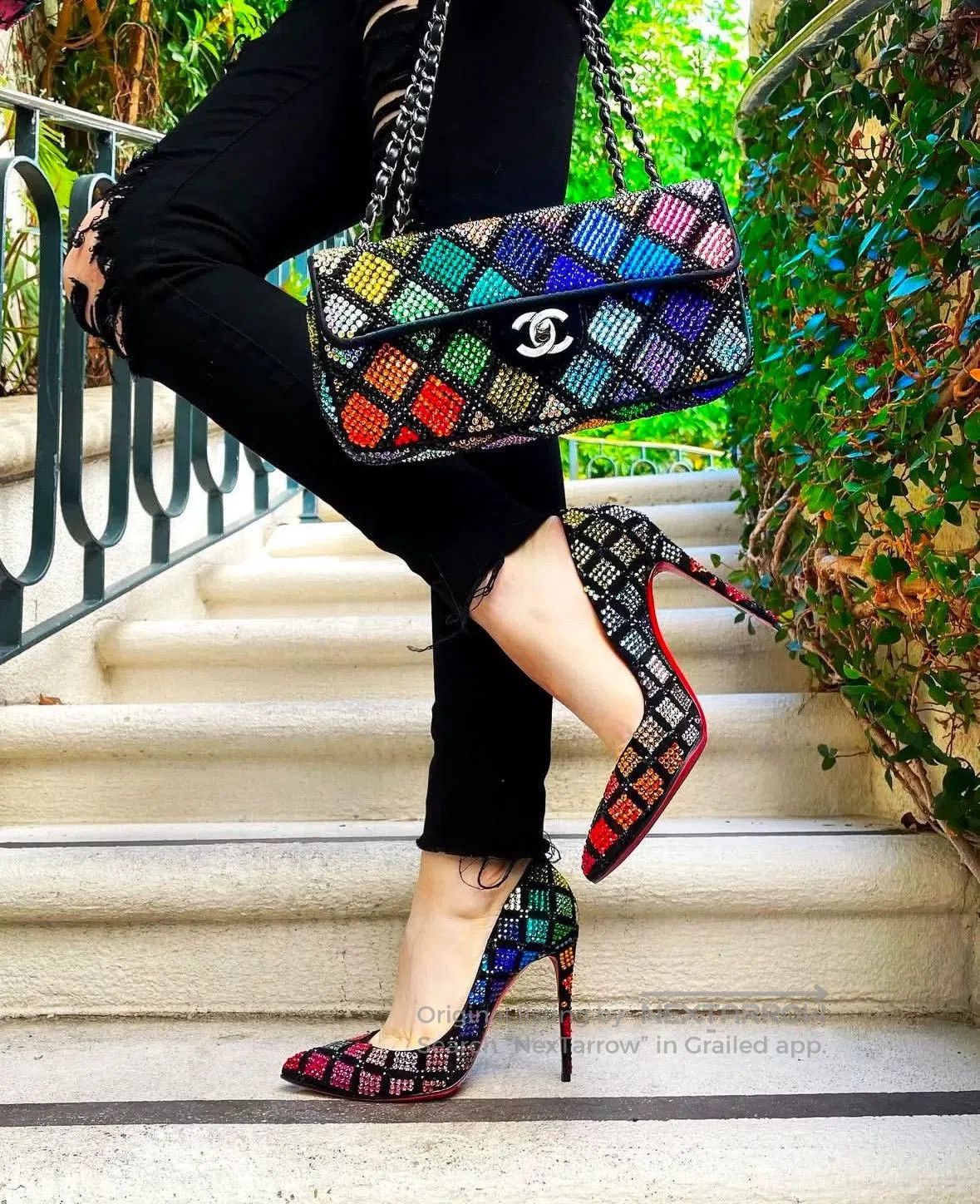 Christian Louboutin Christian Louboutin Crystal Embellished Heels. Size US 5 / IT 35 - 1 Thumbnail