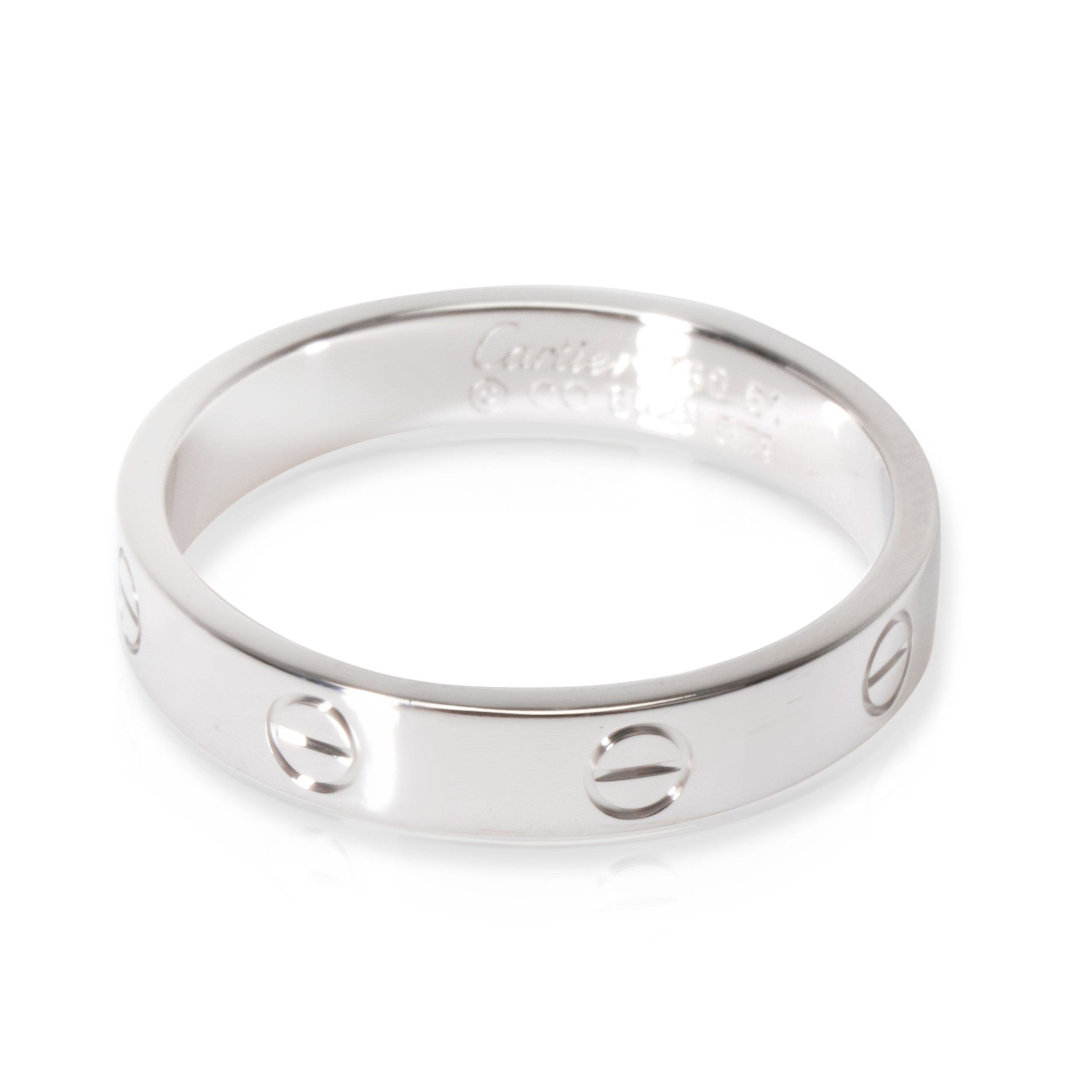 image of Cartier Love Ring In 18K White Gold 4Mm Size 61, Women's