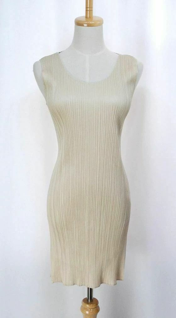 Issey Miyake issey miyake Cream apricot dress Size L / US 10 / IT 46 - 1 Thumbnail
