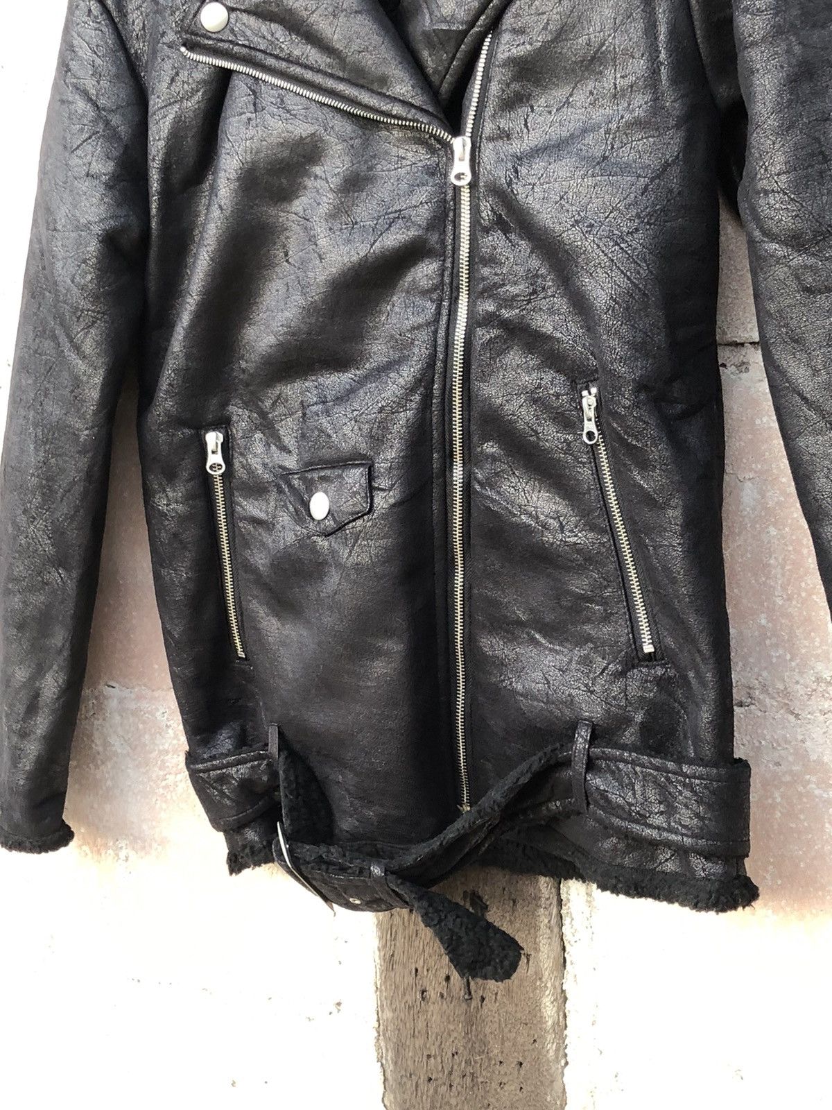 Japanese Brand Shearling Punks Jacket SLY Nice Black Size US S / EU 44-46 / 1 - 5 Thumbnail