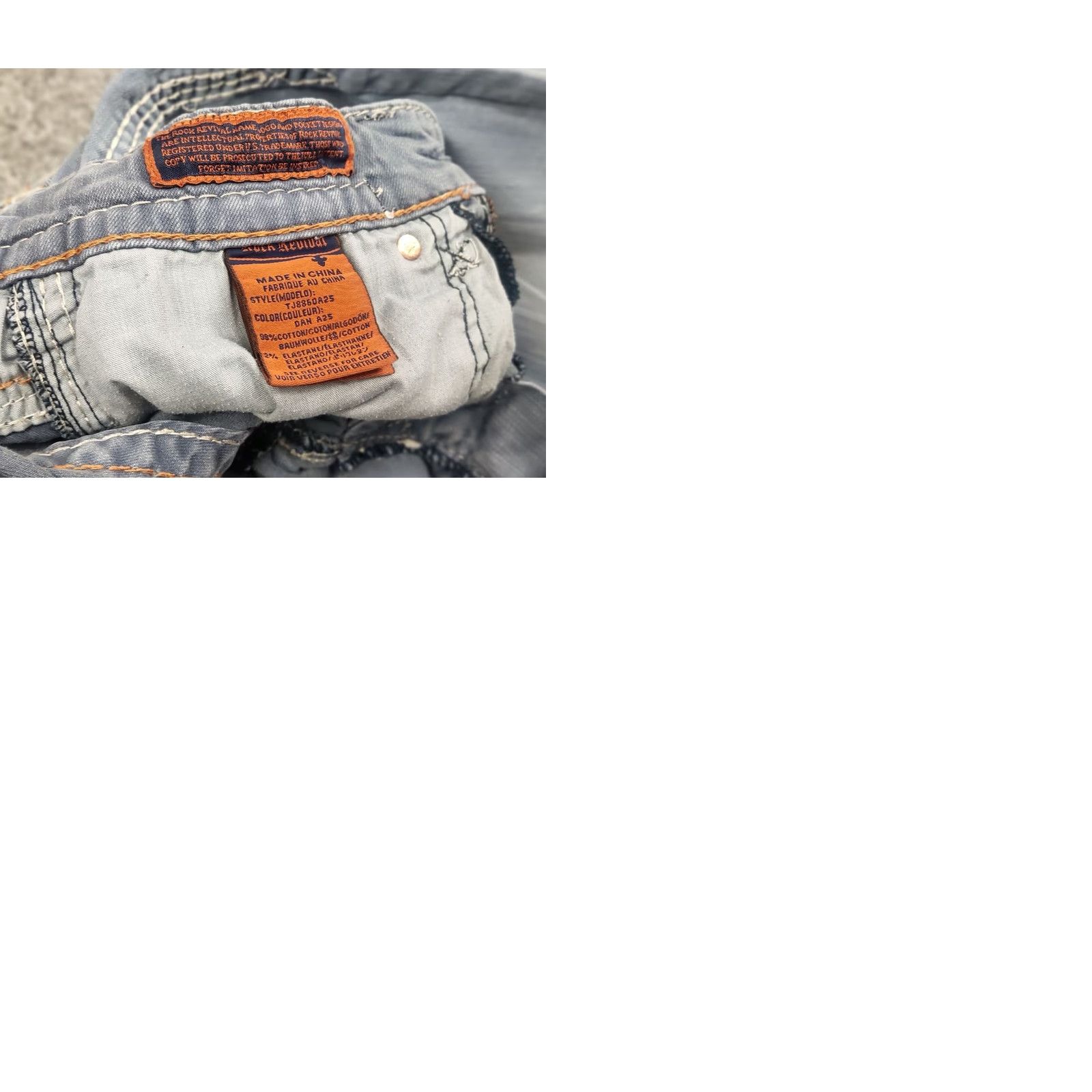 Vintage VINTAGE Rock Revival Jeans Rock Embroidered Logo Denim Y2K Men 31 Blue Cotton 5-Pocket Distressed Regular Straight Vintage Mens Jeans Size US 31 - 10 Thumbnail