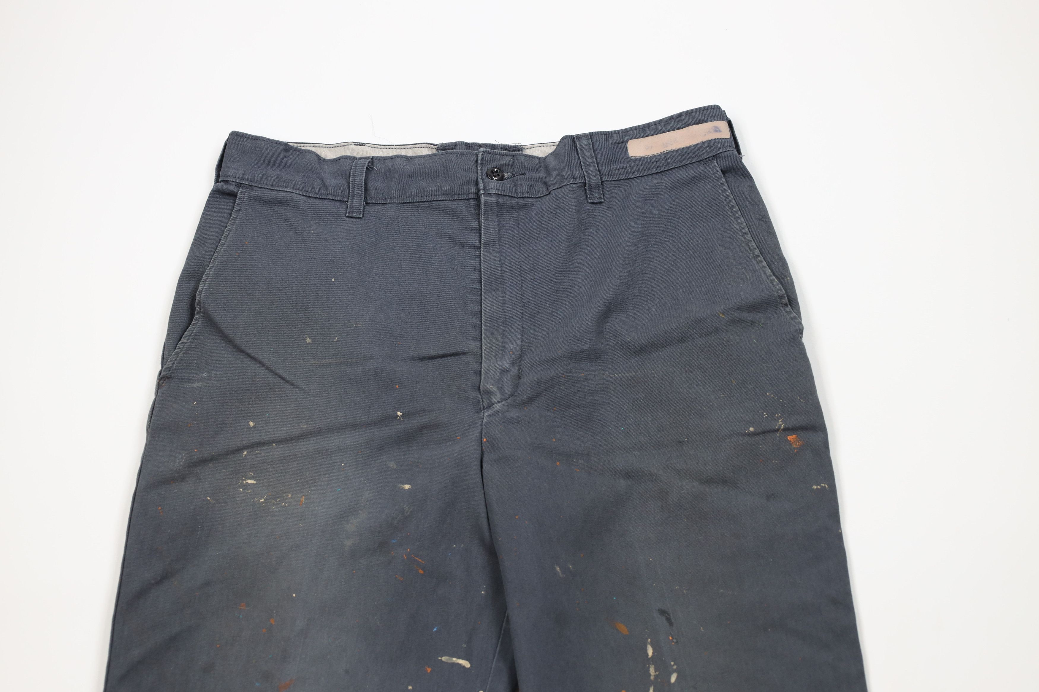 Vintage Vintage 90s Streetwear Workwear Mechanic Wide Leg Pants Gray Size US 32 / EU 48 - 2 Thumbnail