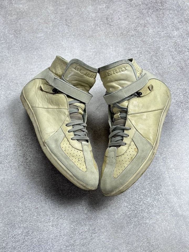 Burberry Grail❗️Burberry Hi-top Leather Margiela Style Sneakers 44 Size US 11 / EU 44 - 2 Thumbnail