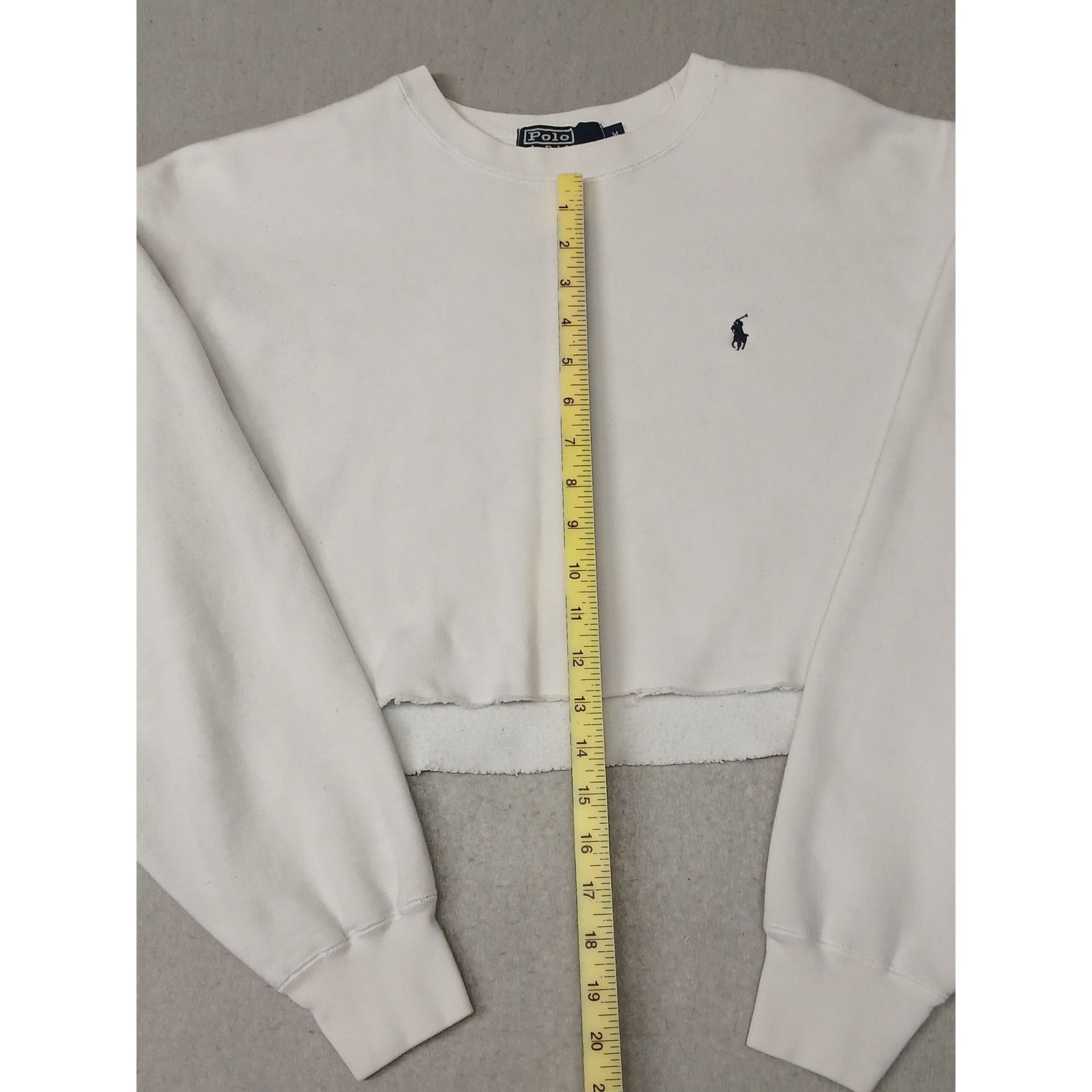 Polo Ralph Lauren Polo Ralph Lauren (Medium) White Crop Crew Sweatshirt Size M / US 6-8 / IT 42-44 - 2 Thumbnail
