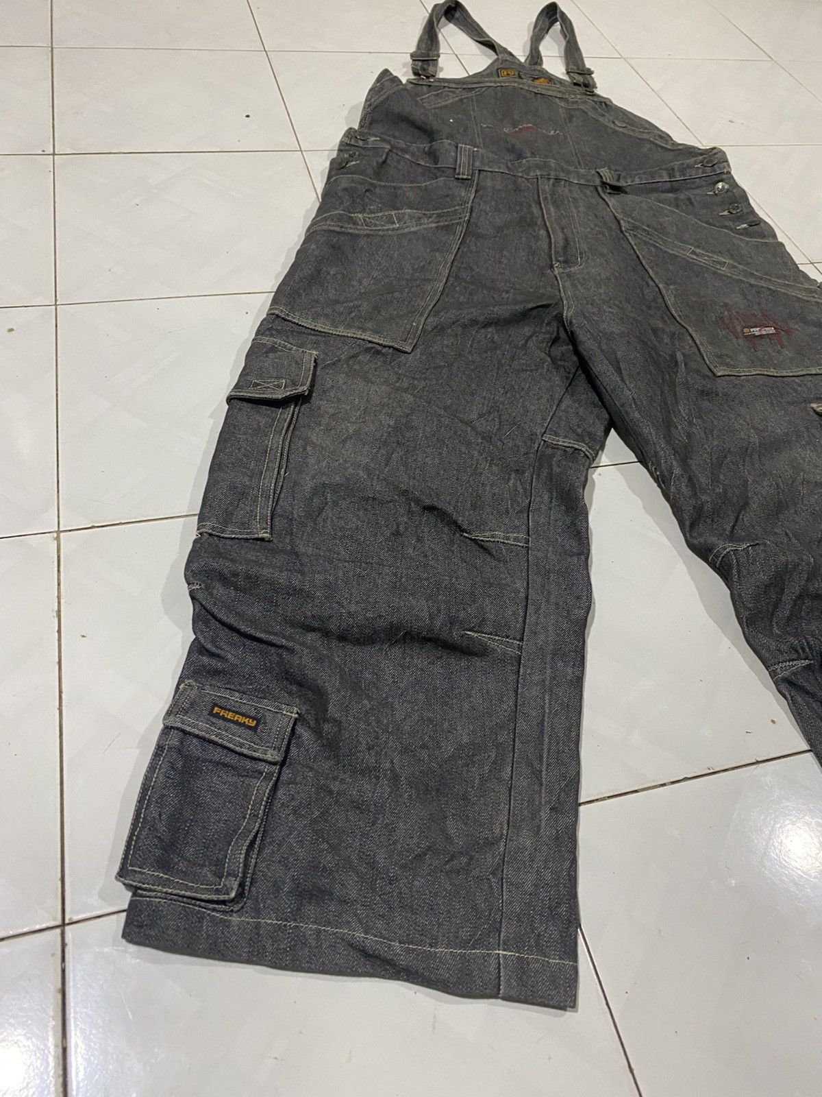 Vintage Freaky Massive Baggy Overalls Denim Size US 40 / EU 56 - 3 Thumbnail
