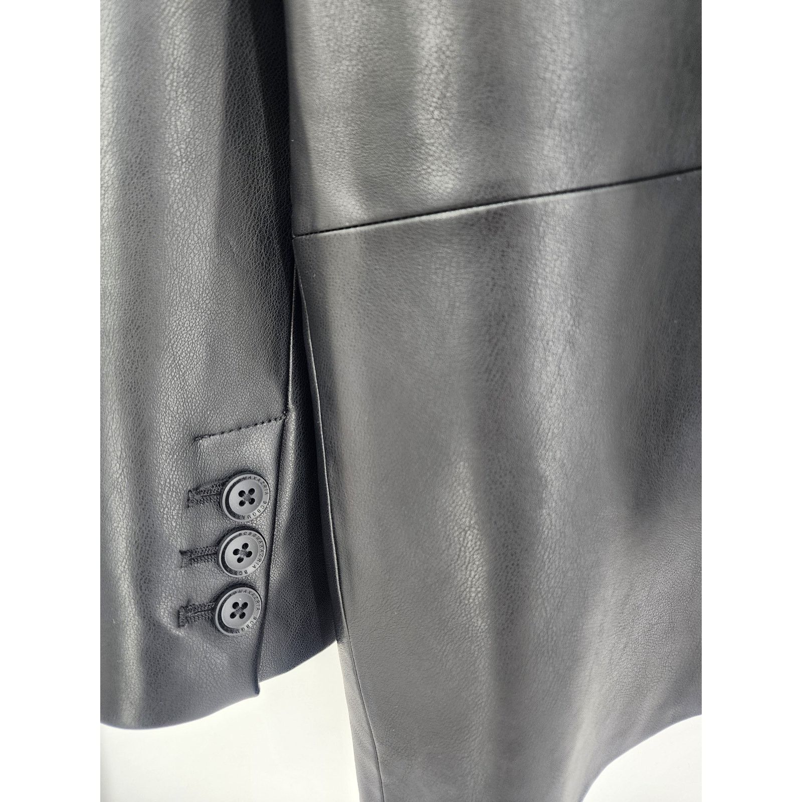 Bcbgmaxazria BCBGMAXAZRIA Black Vegan Leather Blazer Women's Size Large Size L / US 10 / IT 46 - 10 Thumbnail