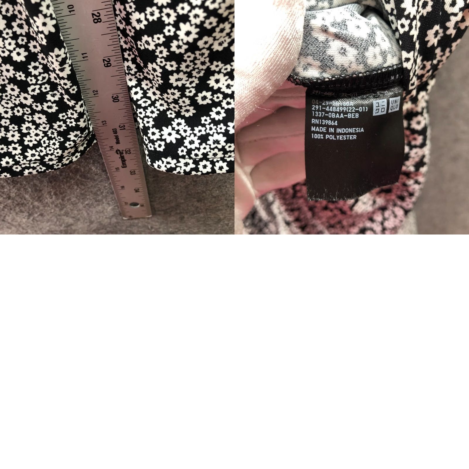 Uniqlo Uniqlo Romper Womens S Black Floral V-Neck Short Sleeve Crepe Jersey One-Piece Tropical Summer Spring Size S / US 4 / IT 40 - 8 Thumbnail