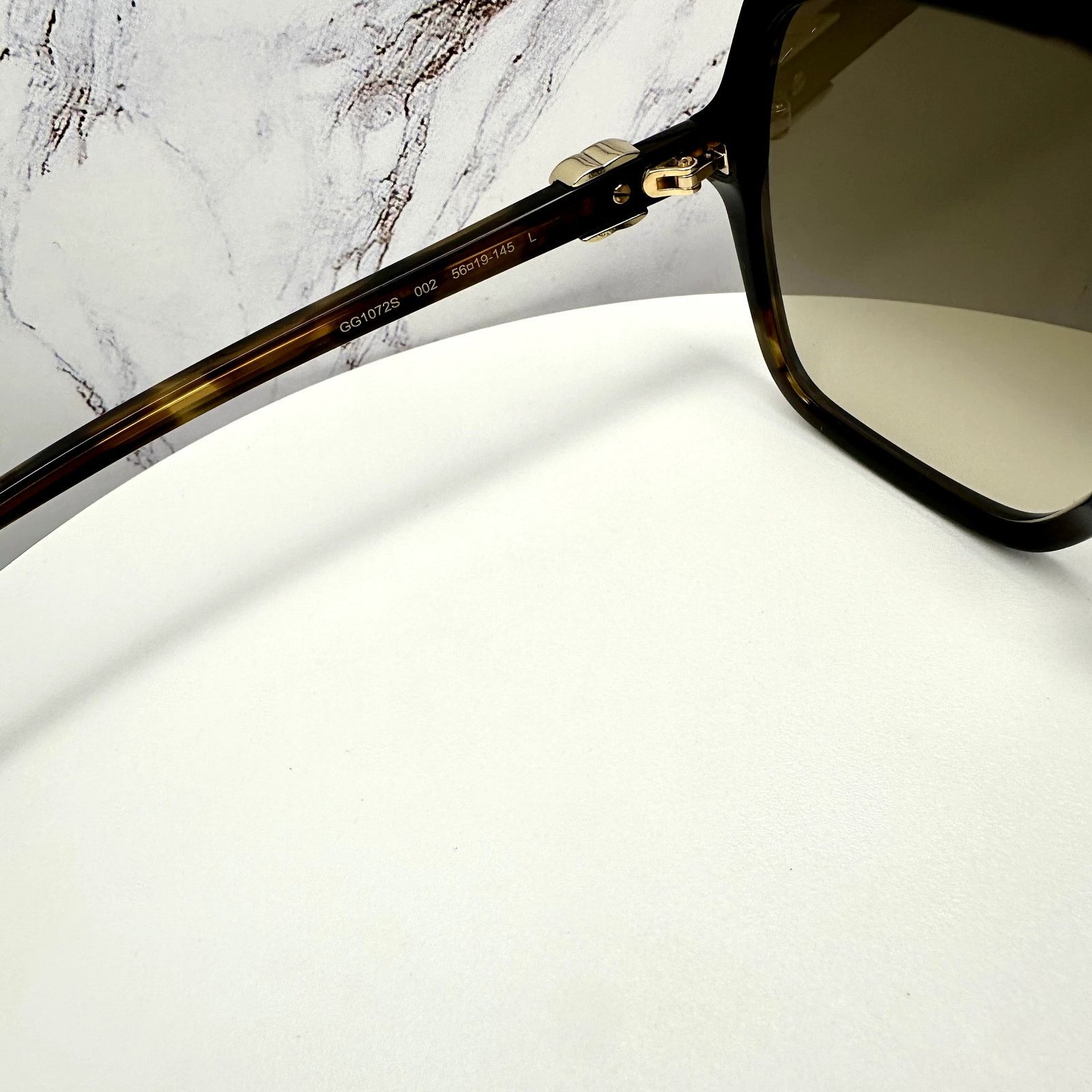 Gucci New GUCCI Sunglasses Brown Square Gold Metal GG Logo Size ONE SIZE - 11 Thumbnail