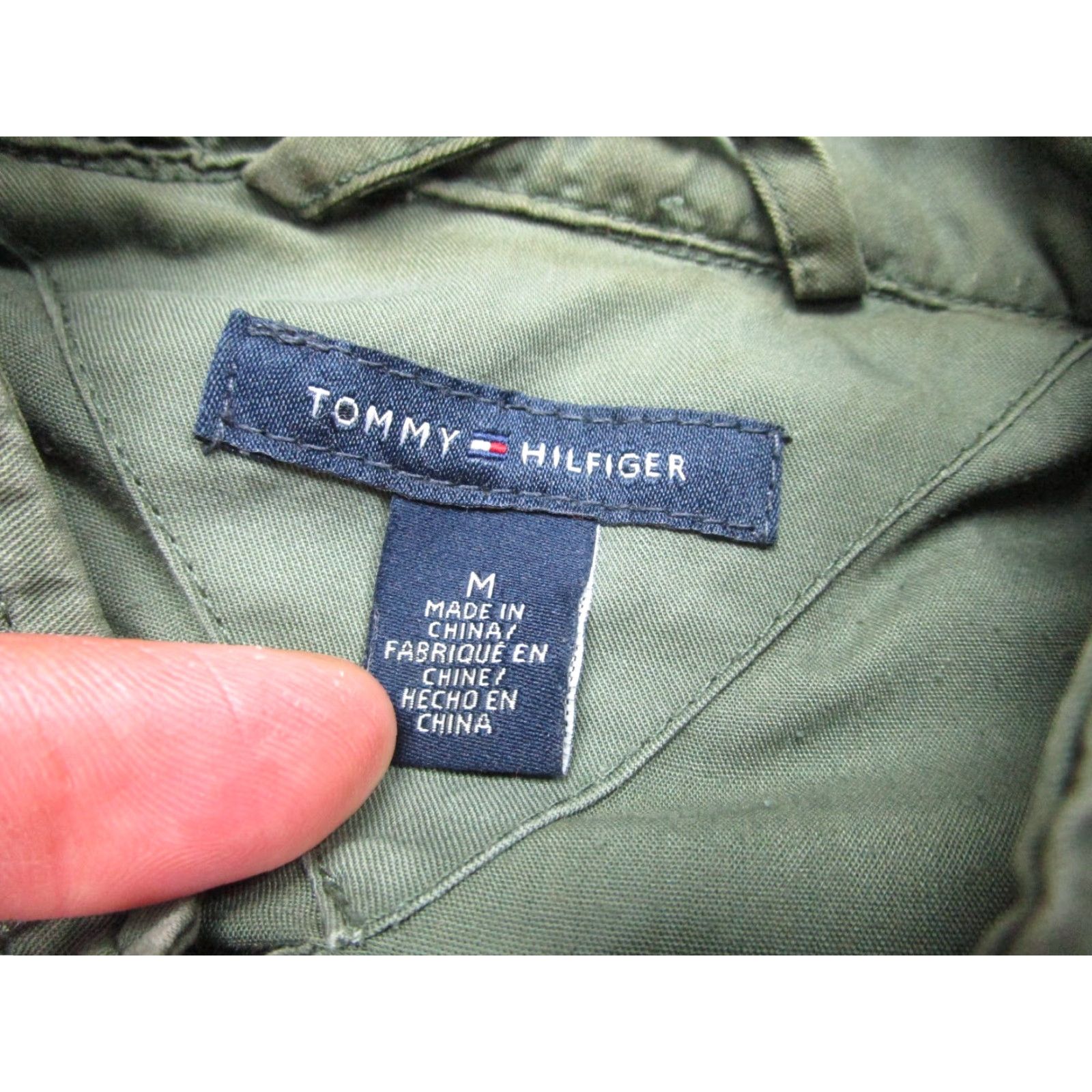 Tommy Hilfiger VINTAGE Tommy Hilfiger Jacket Womens M Green Military Twill Army Cargo Utility Tie Waist Jacket Size M / US 6-8 / IT 42-44 - 5 Thumbnail