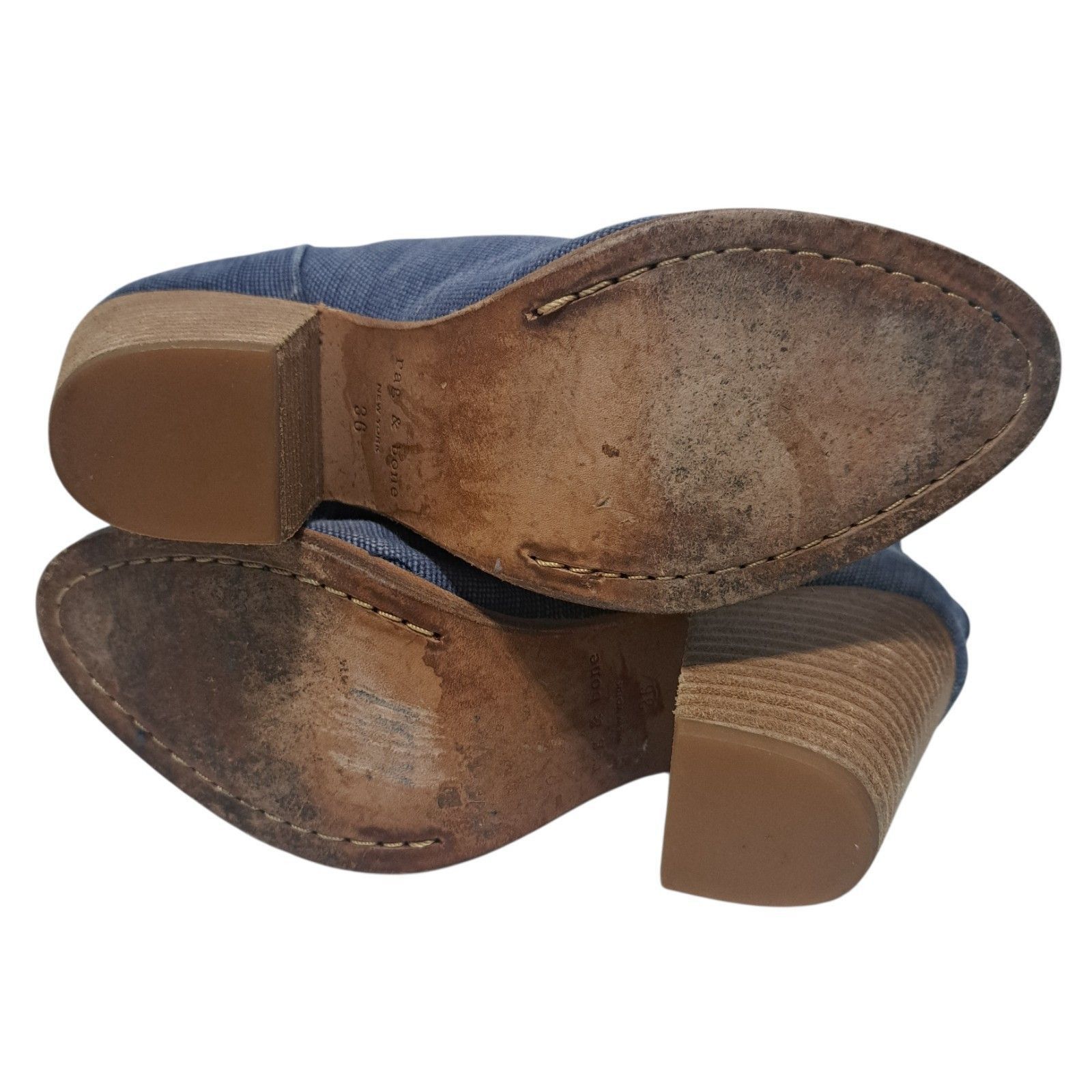 Rag & Bone Rag & Bone Newburry Canvas Stacked Heel Retro Chic Ankle Boo Size US 6 / IT 36 - 4 Thumbnail