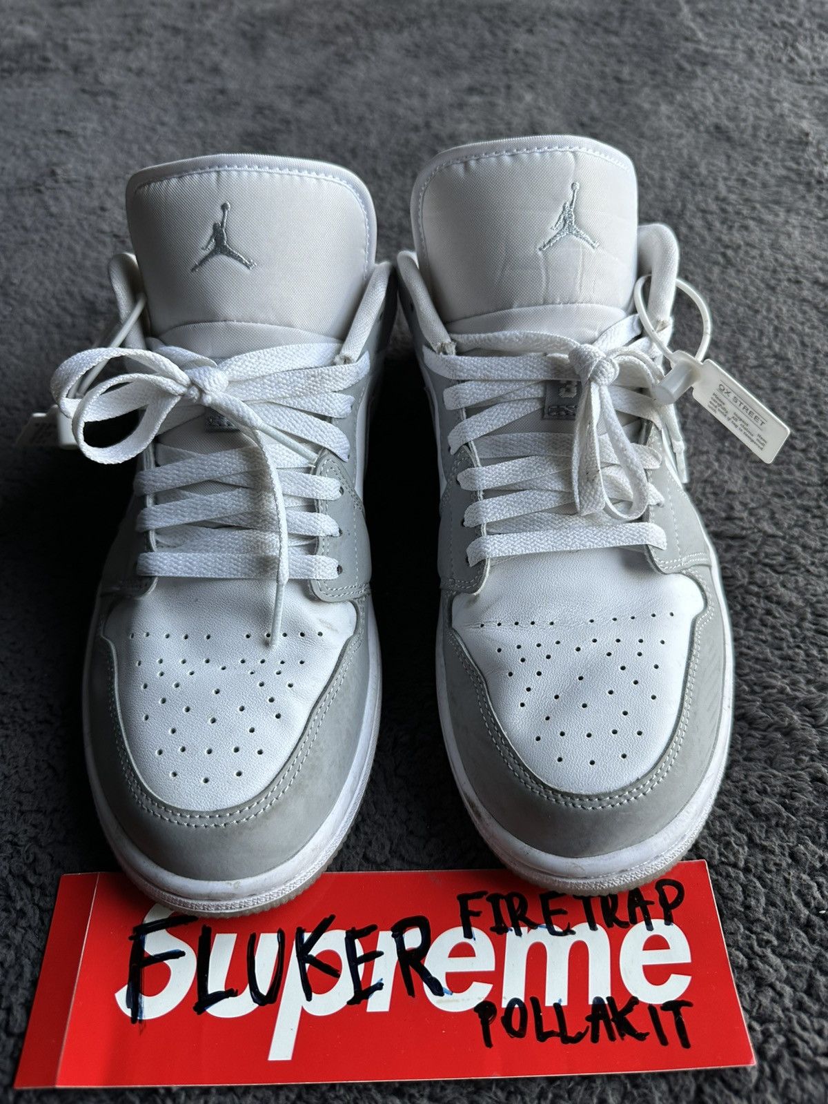 Jordan Brand Nike Air Jordan 1 Low 'white Wolf Grey' Used 8/10 size 10US Size US 10 / EU 43 - 1 Thumbnail
