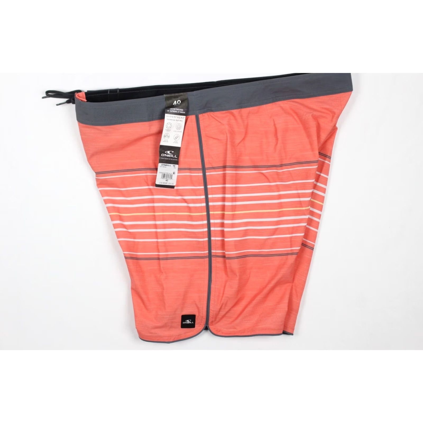 O'Neill O'Neill Men's Hyperfreak Heat Stripe Scallop 18" Board Shorts 40 Red SP5106032 Size US 40 / EU 56 - 3 Thumbnail