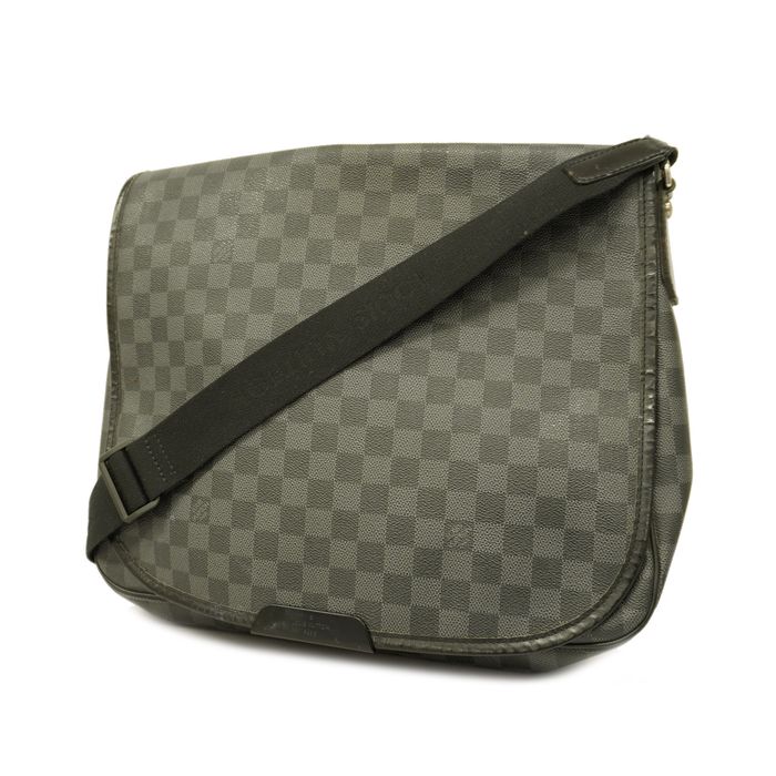 Auth Louis Vuitton Damier Graphite District PM N41028 Men's Shoulder Bag