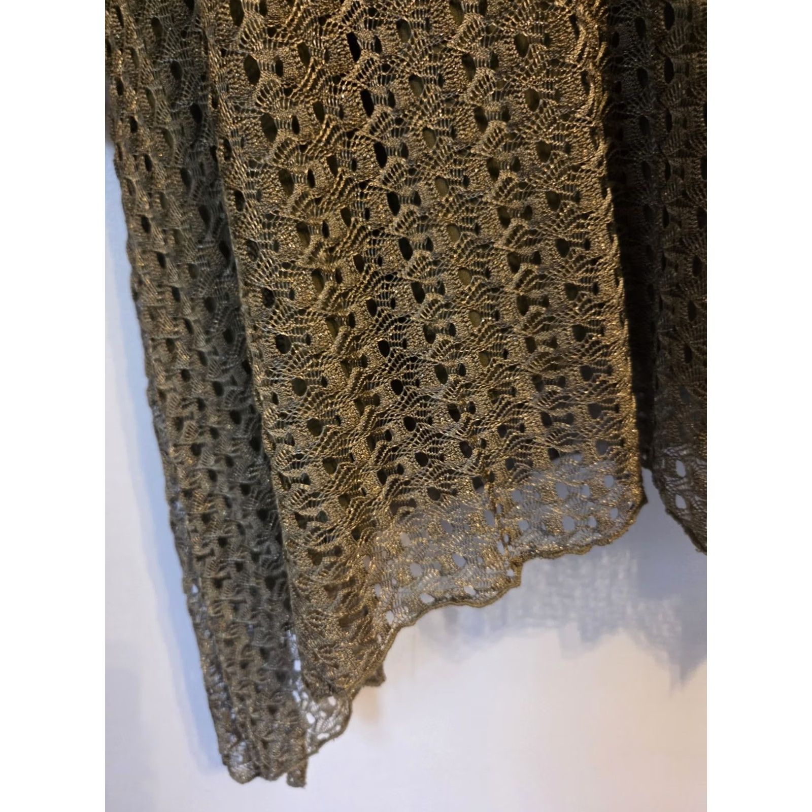 Vintage Indigo Soul Olive Green Crochet Overlay Asymmetrical Hem Dress Boho 2X XXL Women's Size XXL / US 16-18 / IT 52-54 - 4 Thumbnail