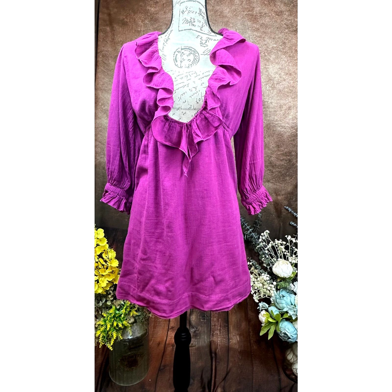 Free People Free People Ruffled Collar Morning Light Mini Dress/Top XS Size XS / US 0-2 / IT 36-38 - 5 Thumbnail