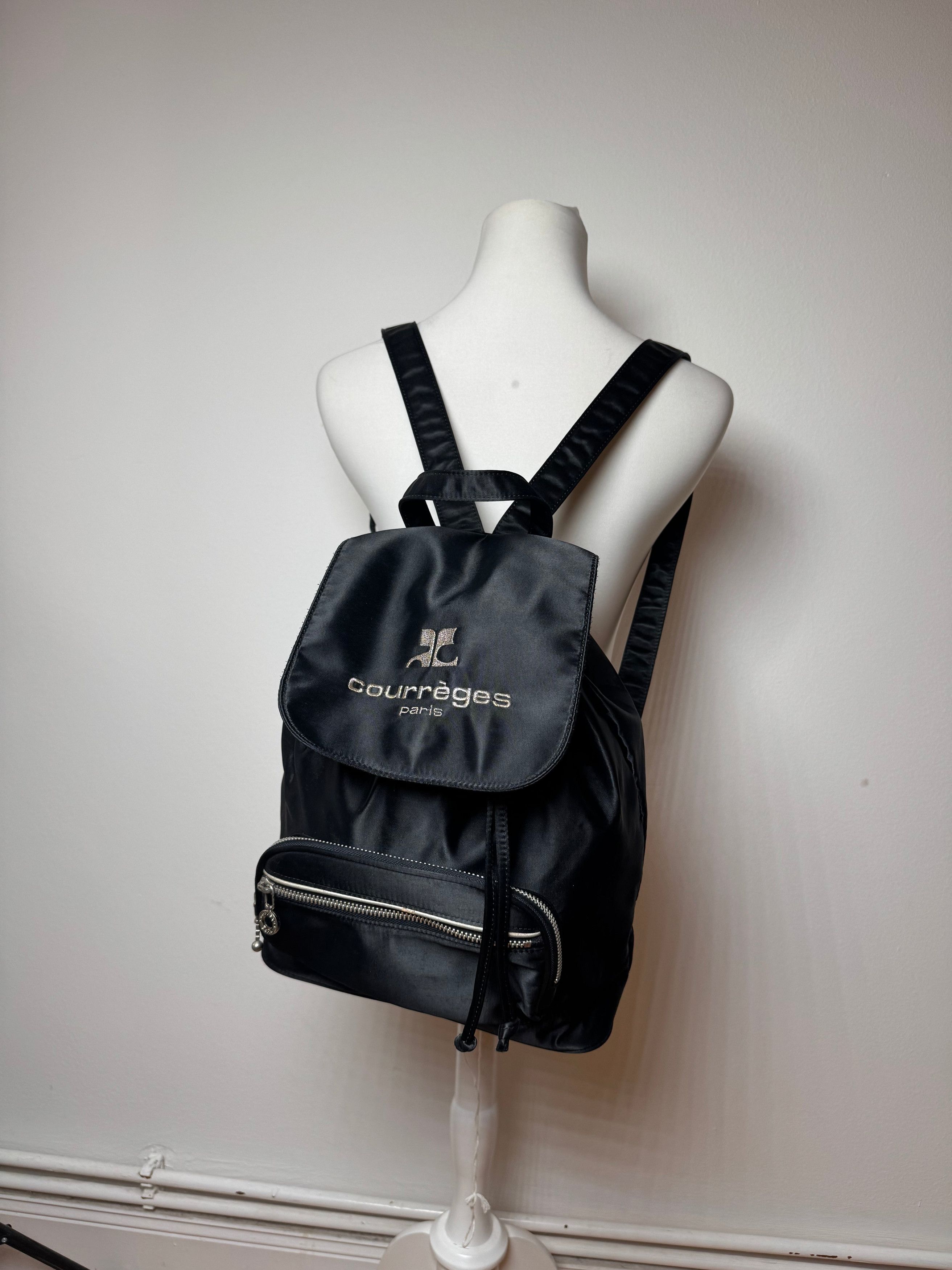 Vintage Polyester Backpack Black