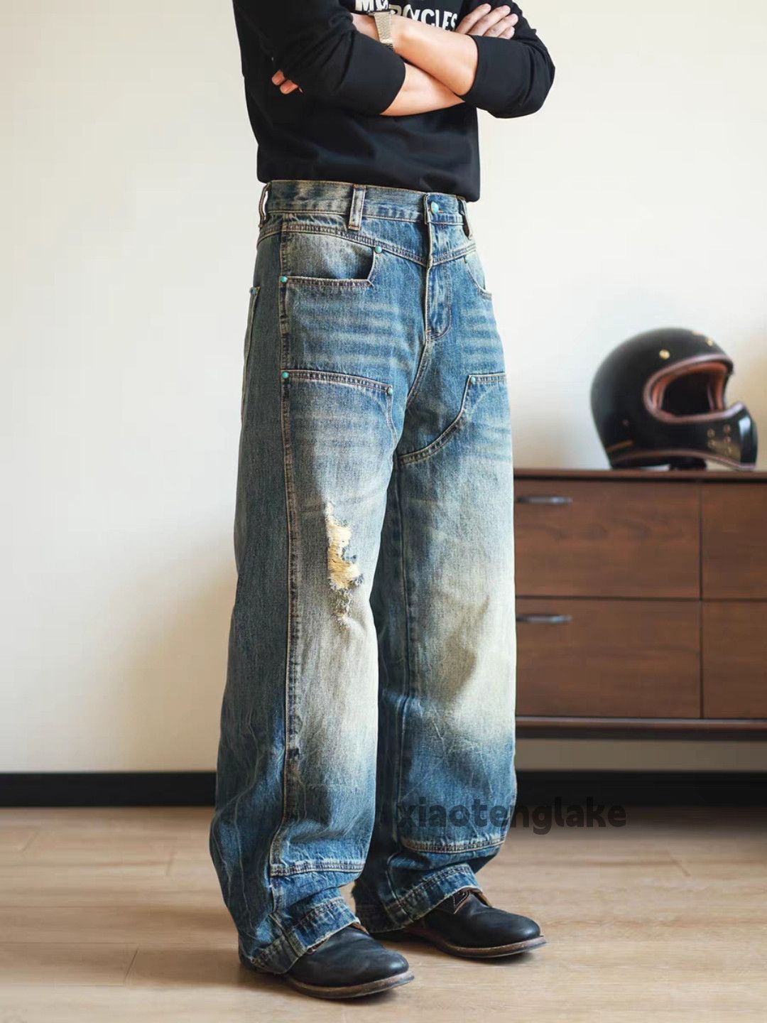 Jean Unisex outdoor yuppie y2k carpenter workwear jeans Size US 38 / EU 54 - 4 Thumbnail