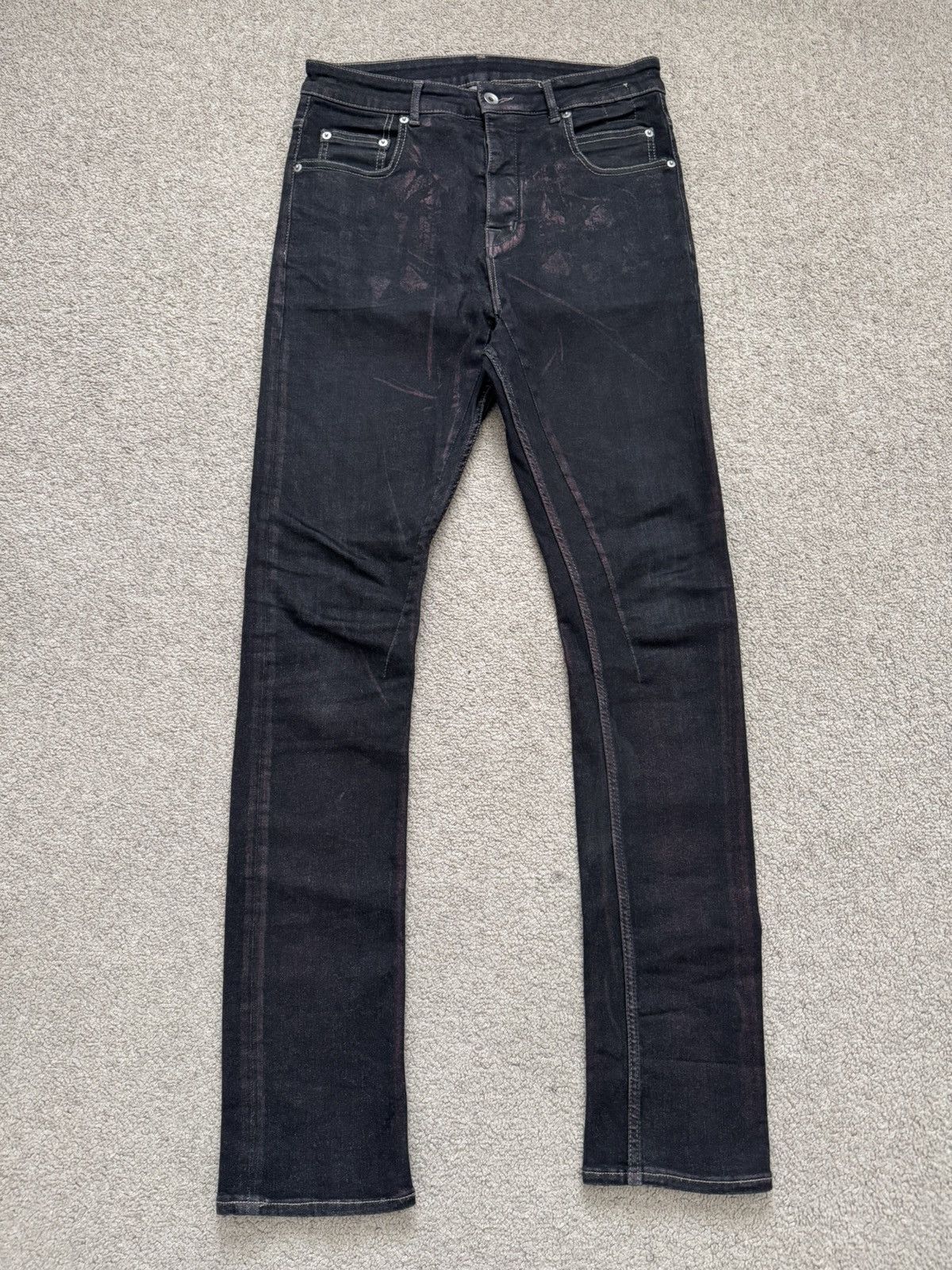 FW20 Rick Owens DRKSHDW Bruise Foil Waxed Detroit Denim Jean