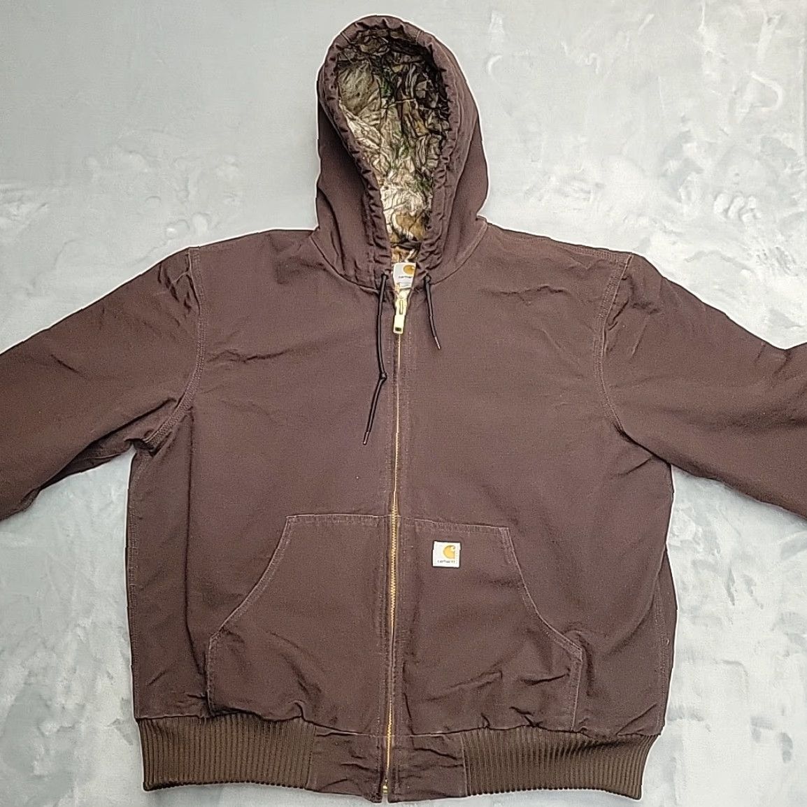 Carhartt VINTAGE Carhartt x Realtree Active Jacket Men XL Canvas Quilted Camo Hood Brown Lace? Size US XL / EU 56 / 4 - 3 Thumbnail