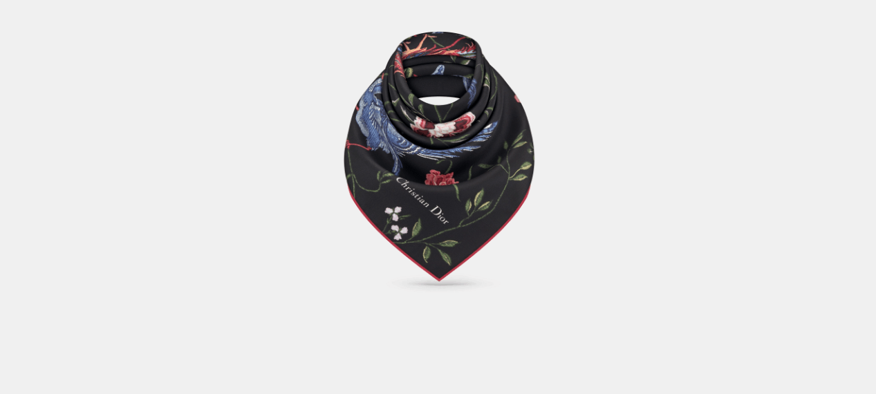 Dior o1w1db10424 Size: OS Dior Birds Square Scarf in Multicolor Size ONE SIZE - 2 Thumbnail