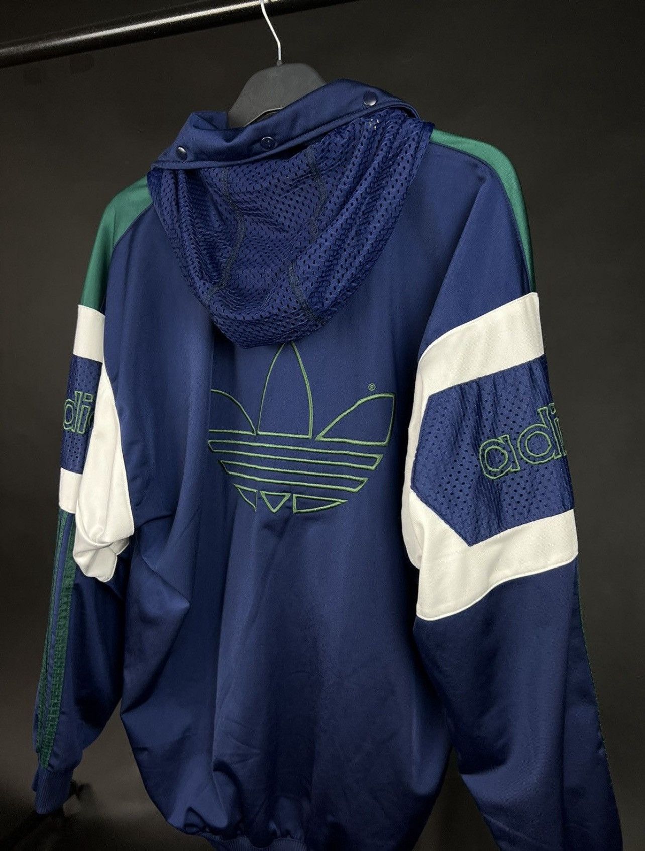 Adidas × Vintage Vintage 80s Adidas Jacket Tracksiut Navy Blue Jacket Size US L / EU 52-54 / 3 - 8 Thumbnail