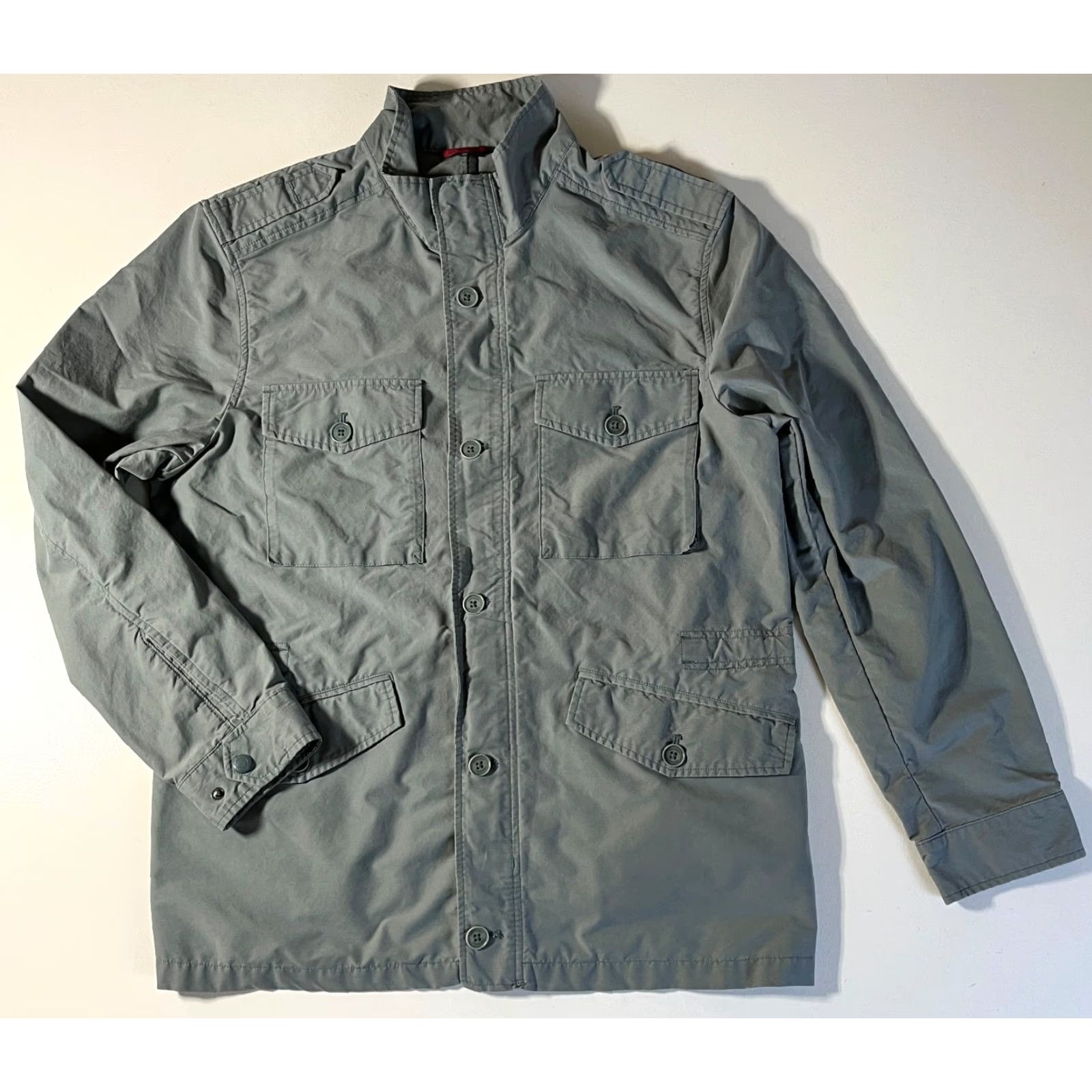 UNTUCKit VINTAGE UNTUCKit Vintner Field Jacket 40865 Men’s XL Gray Lightweight Pockets Canvas Cotton Blend Zip Button Fall Spring Mens Size US XL / EU 56 / 4 - 6 Thumbnail