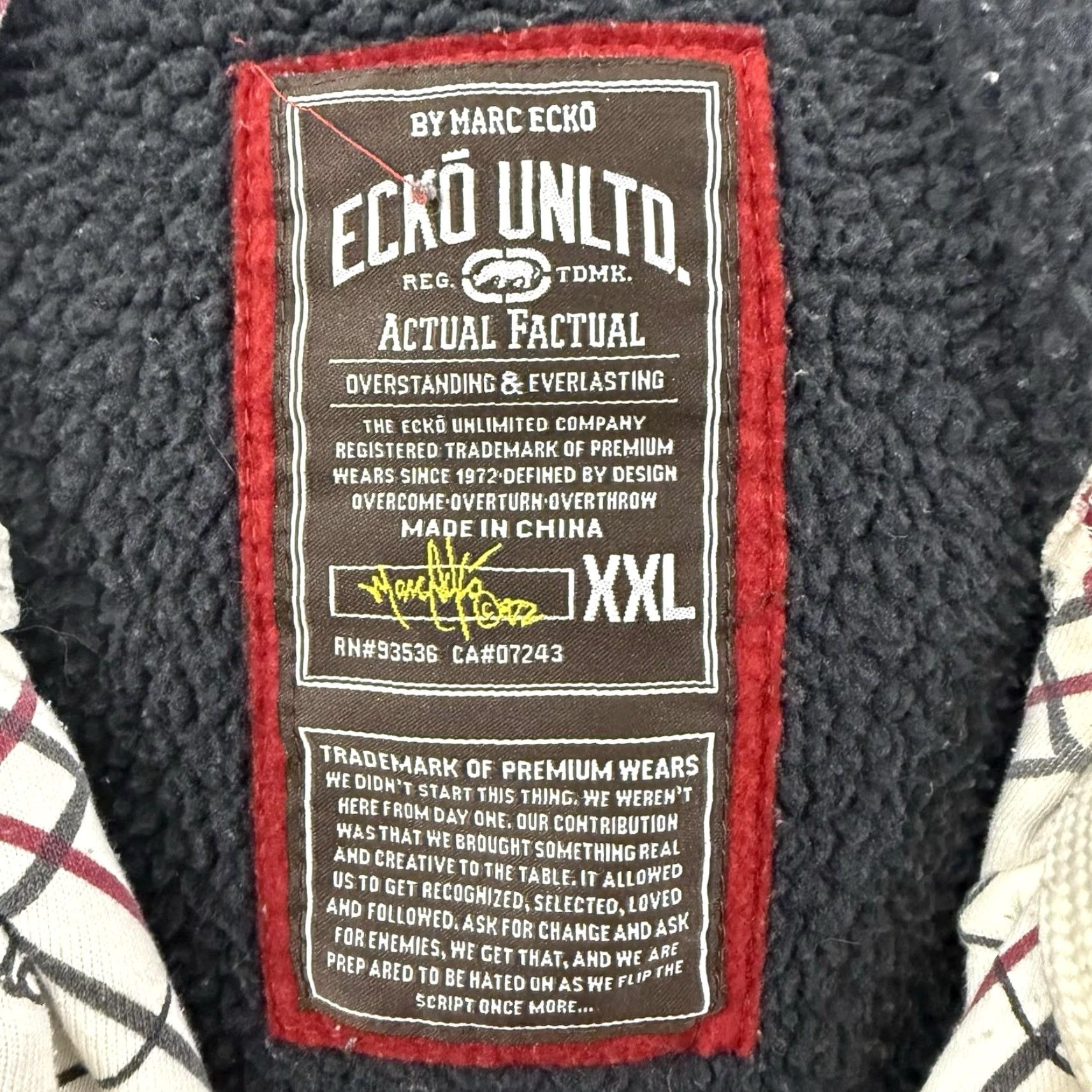Ecko Unltd. VINTAGE Ecko Unltd Hoodie Mens 2XL Cream Full Zip Plaid Striped Sherpa 90s Y2K Size US XXL / EU 58 / 5 - 2 Thumbnail