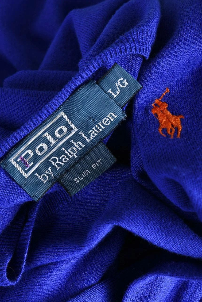 Polo Ralph Lauren Polo Ralph Lauren V-Neck Sweater Slim Fit Blue Orange Pony Size US L / EU 52-54 / 3 - 3 Thumbnail