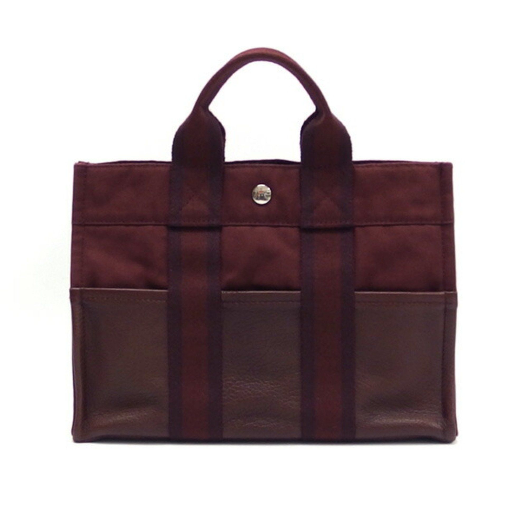 image of Hermes Four Toe Pm Tote Bag Half Leather Bordeaux (Deep Red), Women's