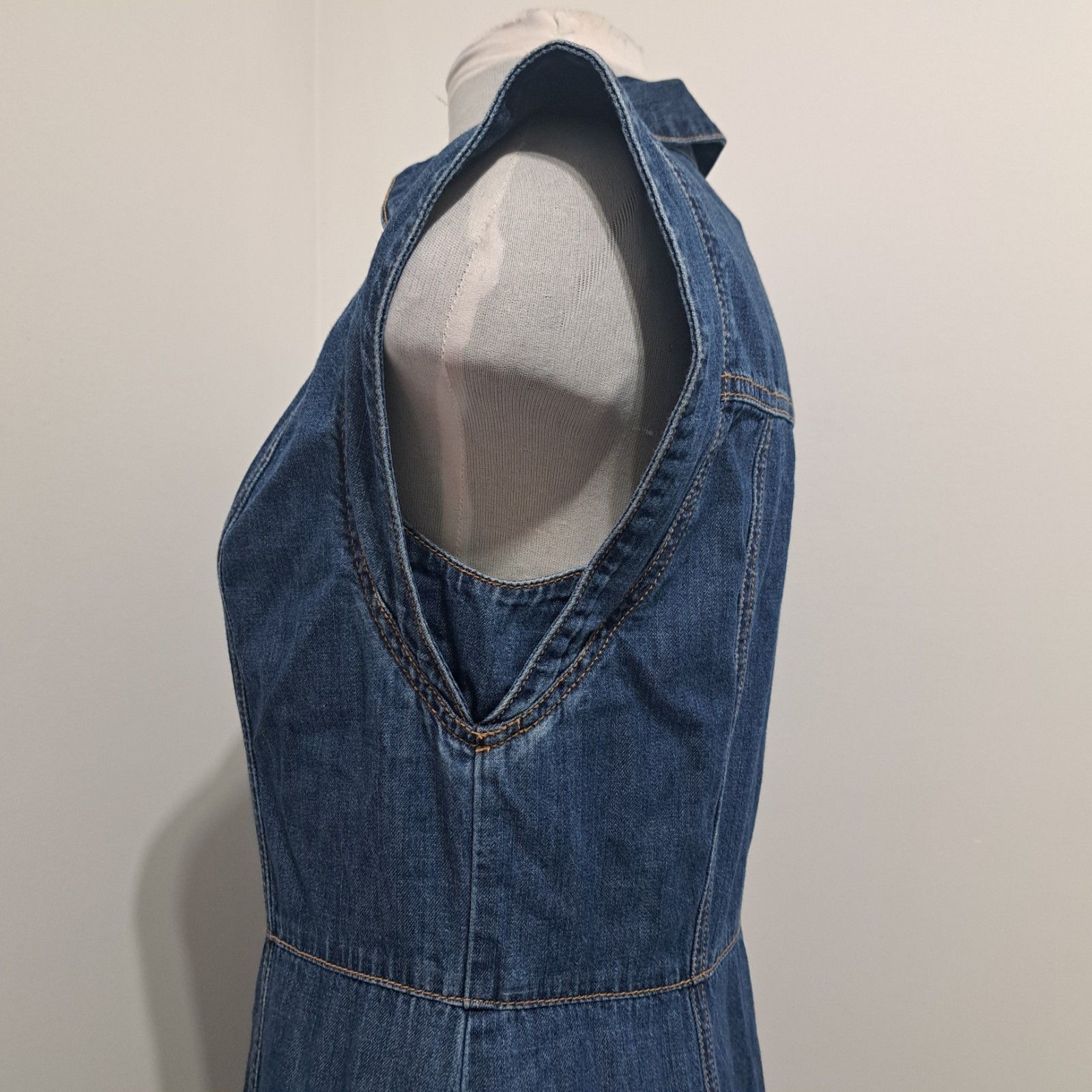Veronica Beard Veronica Beard Jeans Button Front Closure Cap Sleeve Tiered Size M / US 6-8 / IT 42-44 - 11 Thumbnail