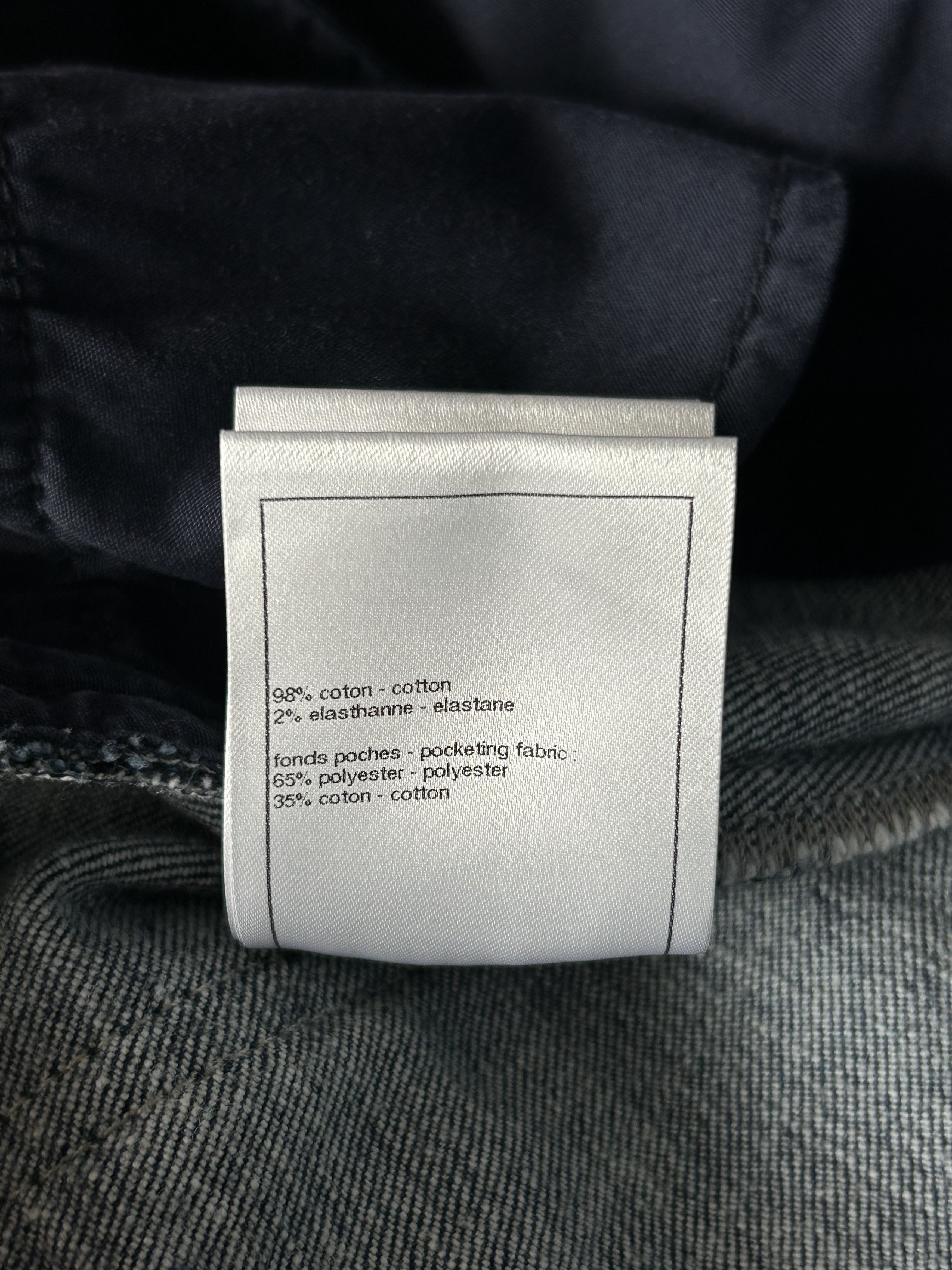 Chanel Chanel Blue & White 23B CC Logo Sequin Women's Denim Jeans Size 42" / US 20 - 7 Thumbnail