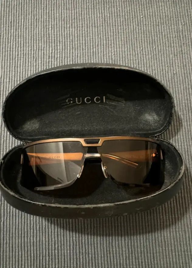 Gucci × Tom Ford × Vintage GUCCI Sunglasses Shield Rimless 90s Wrap ...