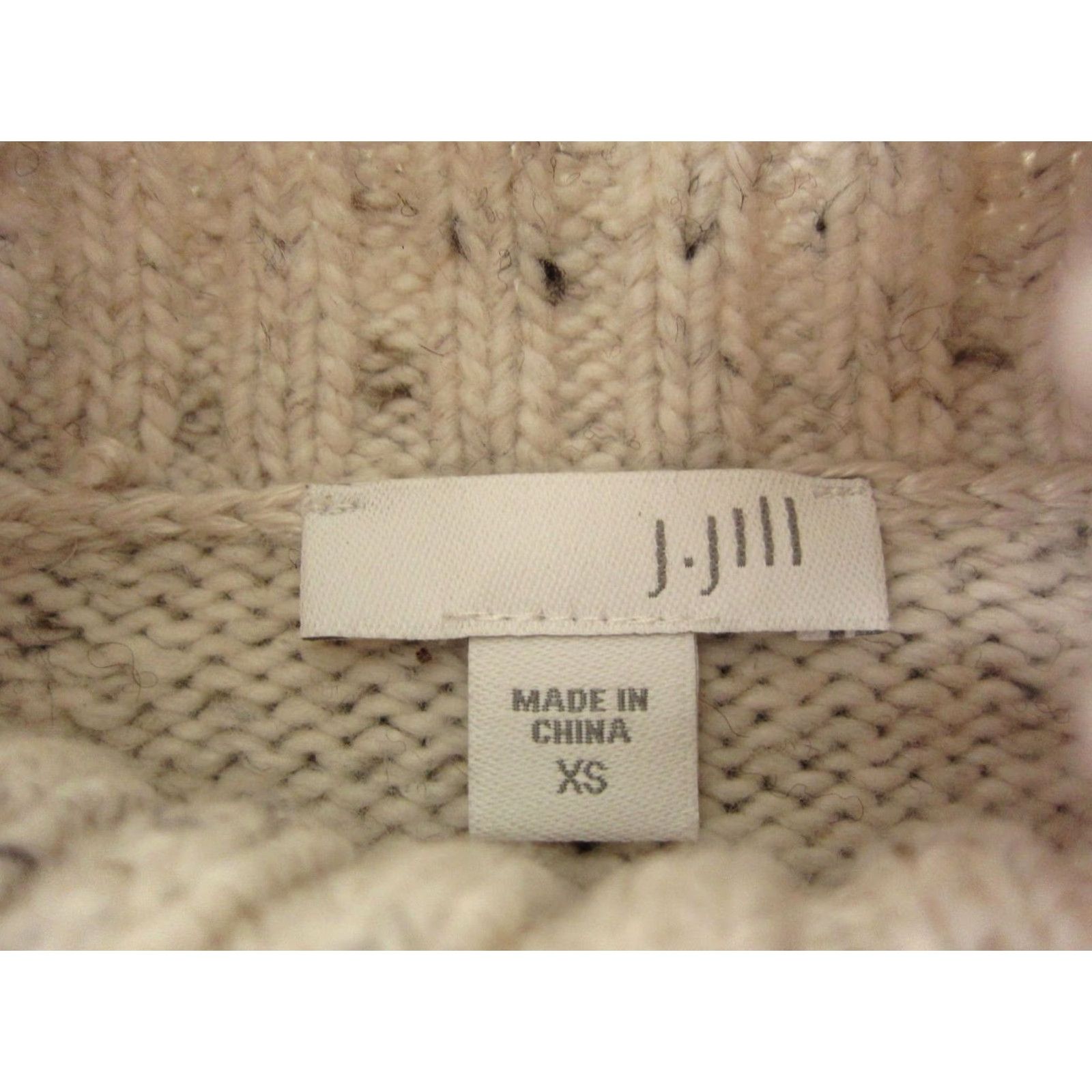 J. Jill J.Jill Sweater Womens XS Creme Mock Neck Pullover Casual Knit Pattern Solid Pullover 80s 90s City Classic Womens XS Beige Size XS / US 0-2 / IT 36-38 - 5 Thumbnail