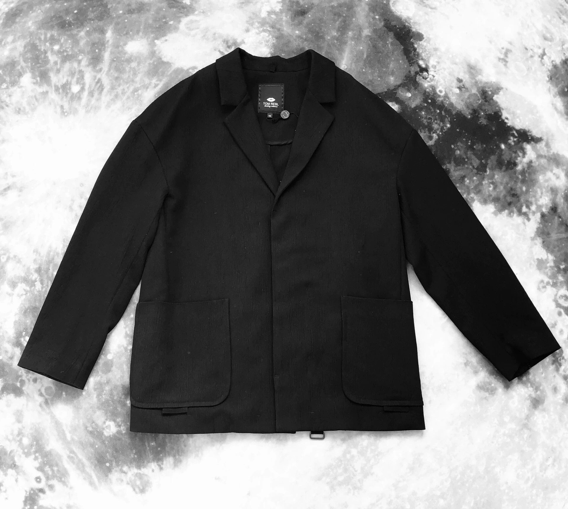 Tom Rebl TOM REBL Textured Stitch Pocket Men's Suit Jacket Size US M / EU 48-50 / 2 - 1 Thumbnail