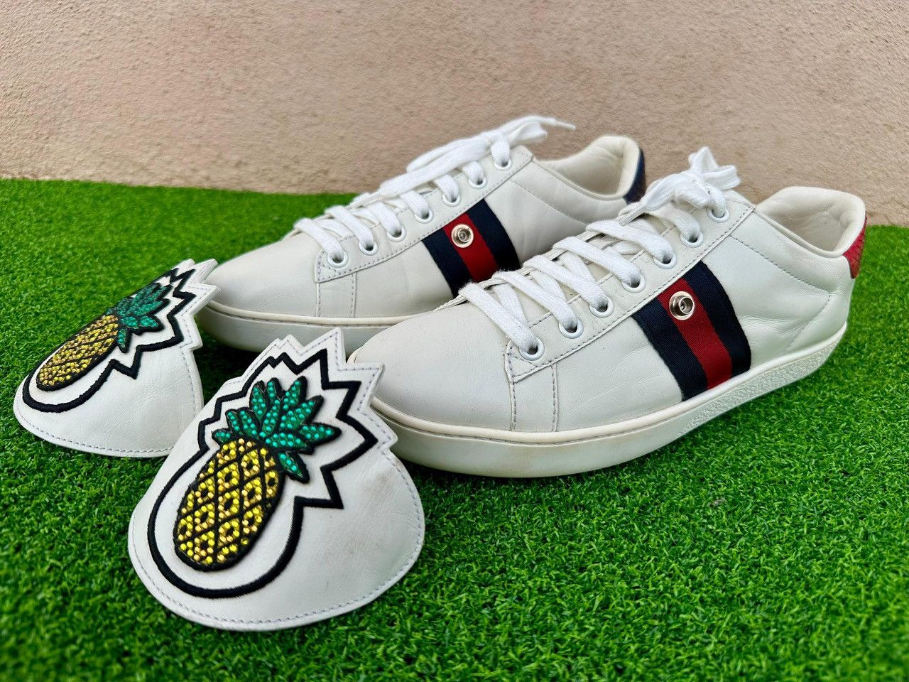 Gucci Authentic Gucci New Ace Vintage Web Crystal Pineapple Size US 8 / IT 38 - 5 Thumbnail