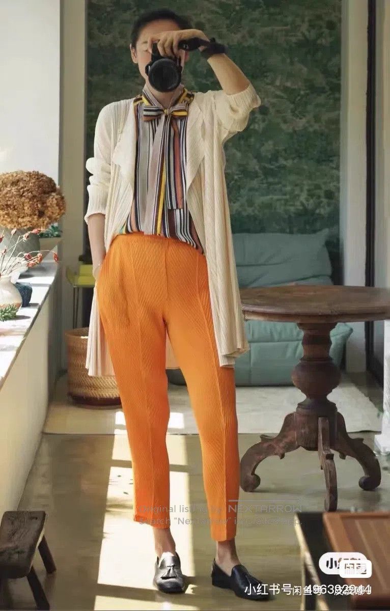 Issey Miyake Issey Miyake Bright Orange Skinny Pants Size 26" / US 2 / IT 38 - 6 Thumbnail
