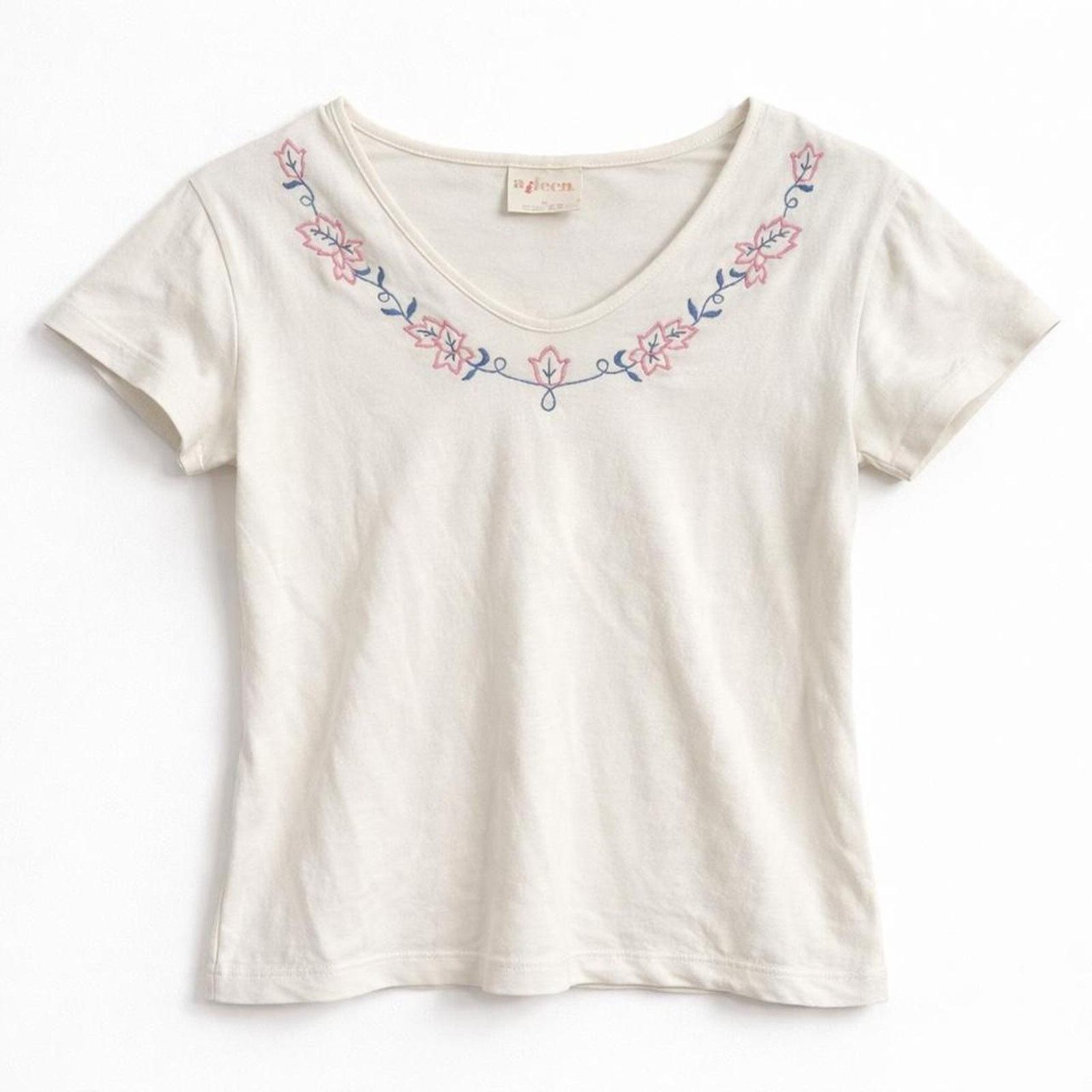 Other Vintage White Embroidered Top Floral Soft Girl Coquette Size M / US 6-8 / IT 42-44 - 1 Thumbnail